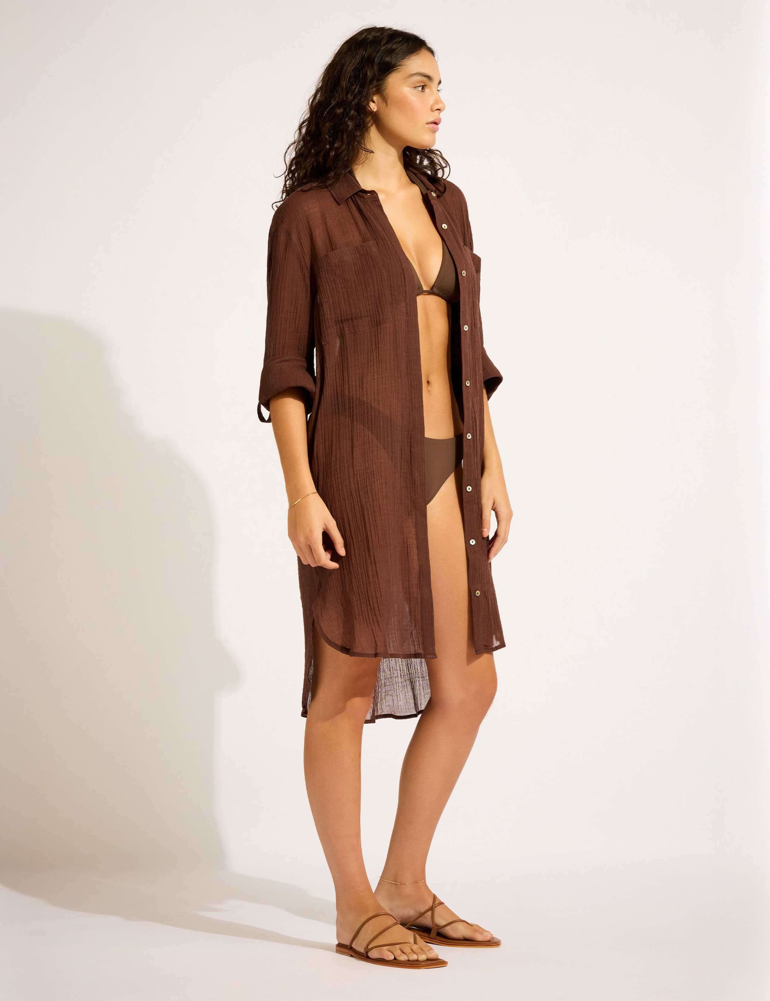 Pure Cotton Textured Beach Shirt 3 of 5