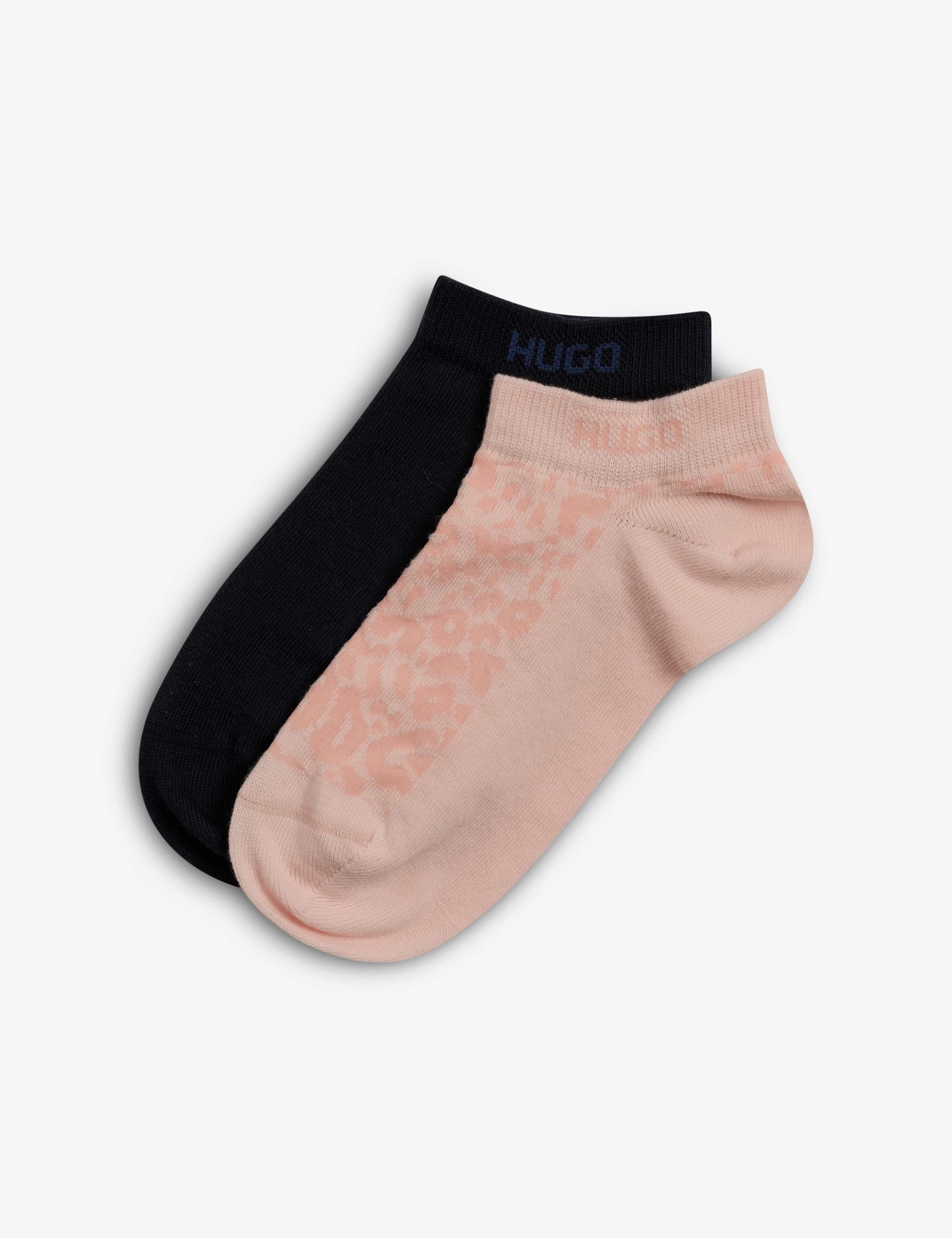 2pk Cotton Rich Logo Ankle High Socks 1 of 2