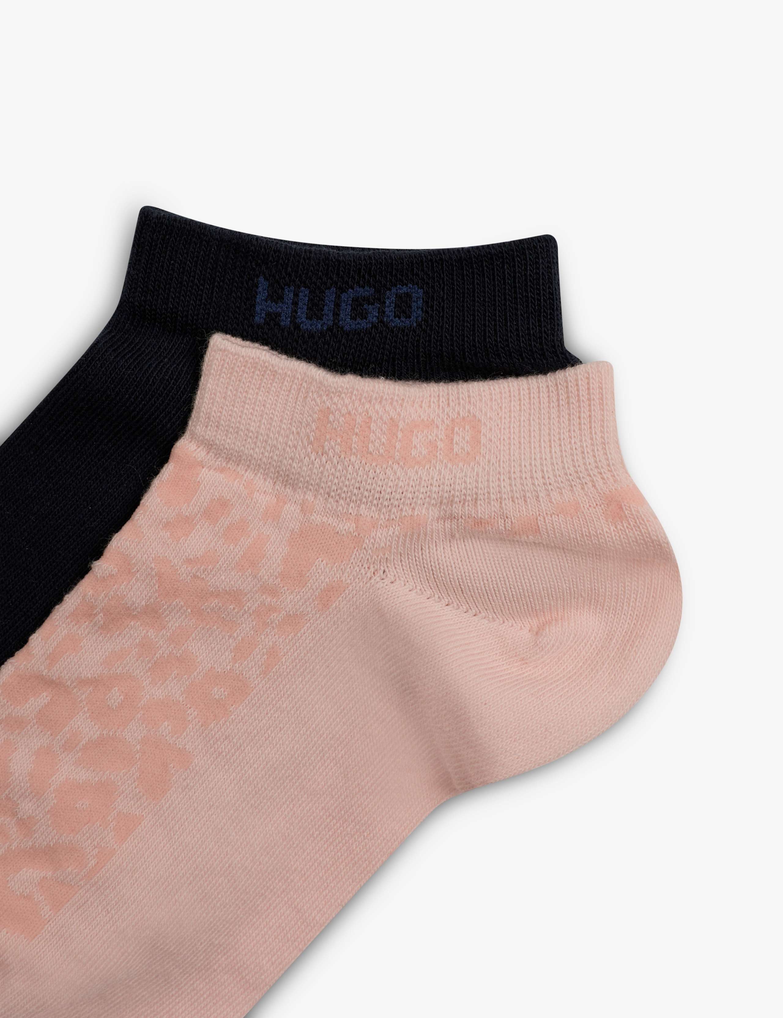 2pk Cotton Rich Logo Ankle High Socks 2 of 2