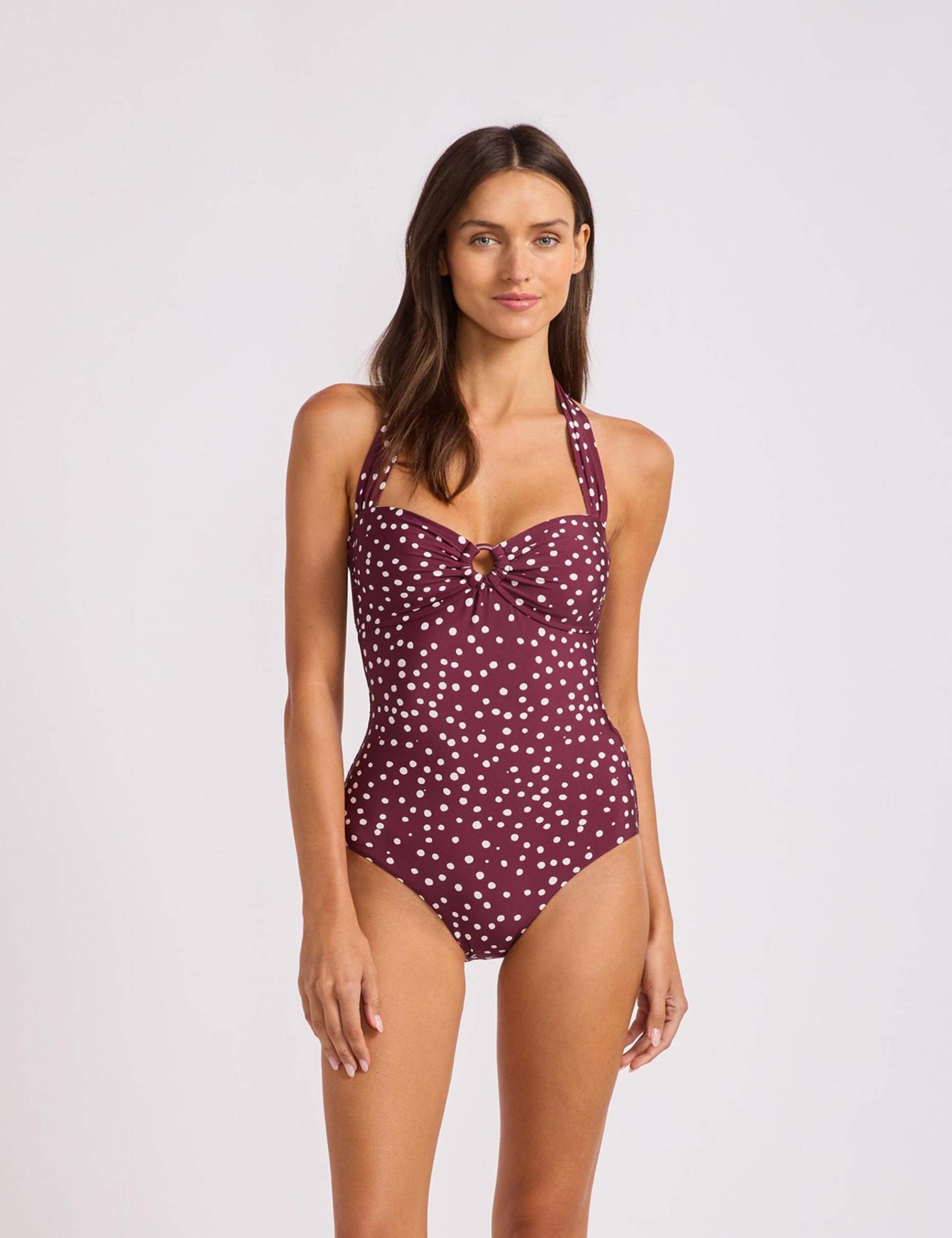 Dolce Dot Halter Neck Swimsuit 1 of 4