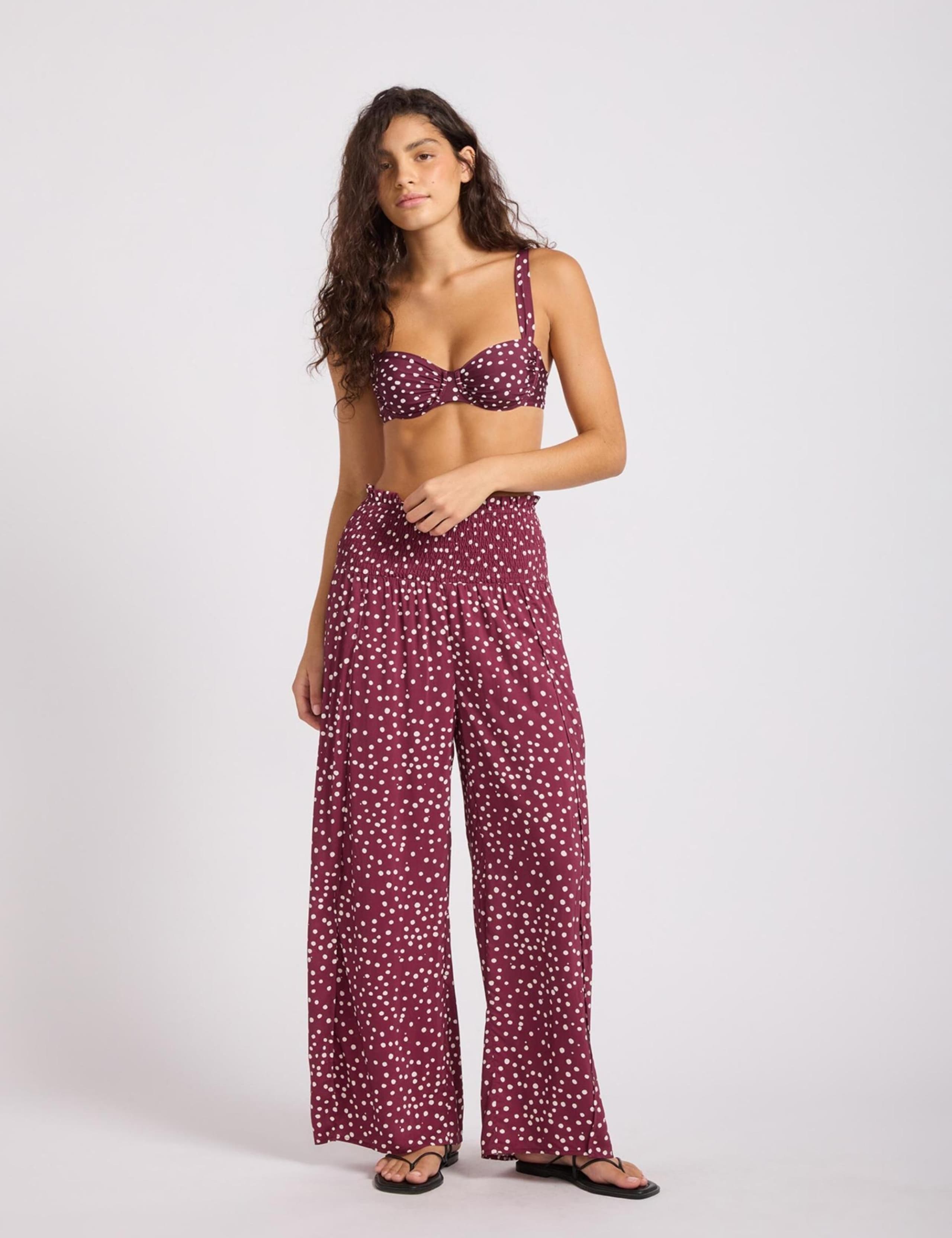 Spot Print Dolce Dot Polka Dot Wide Leg Trousers 1 of 4