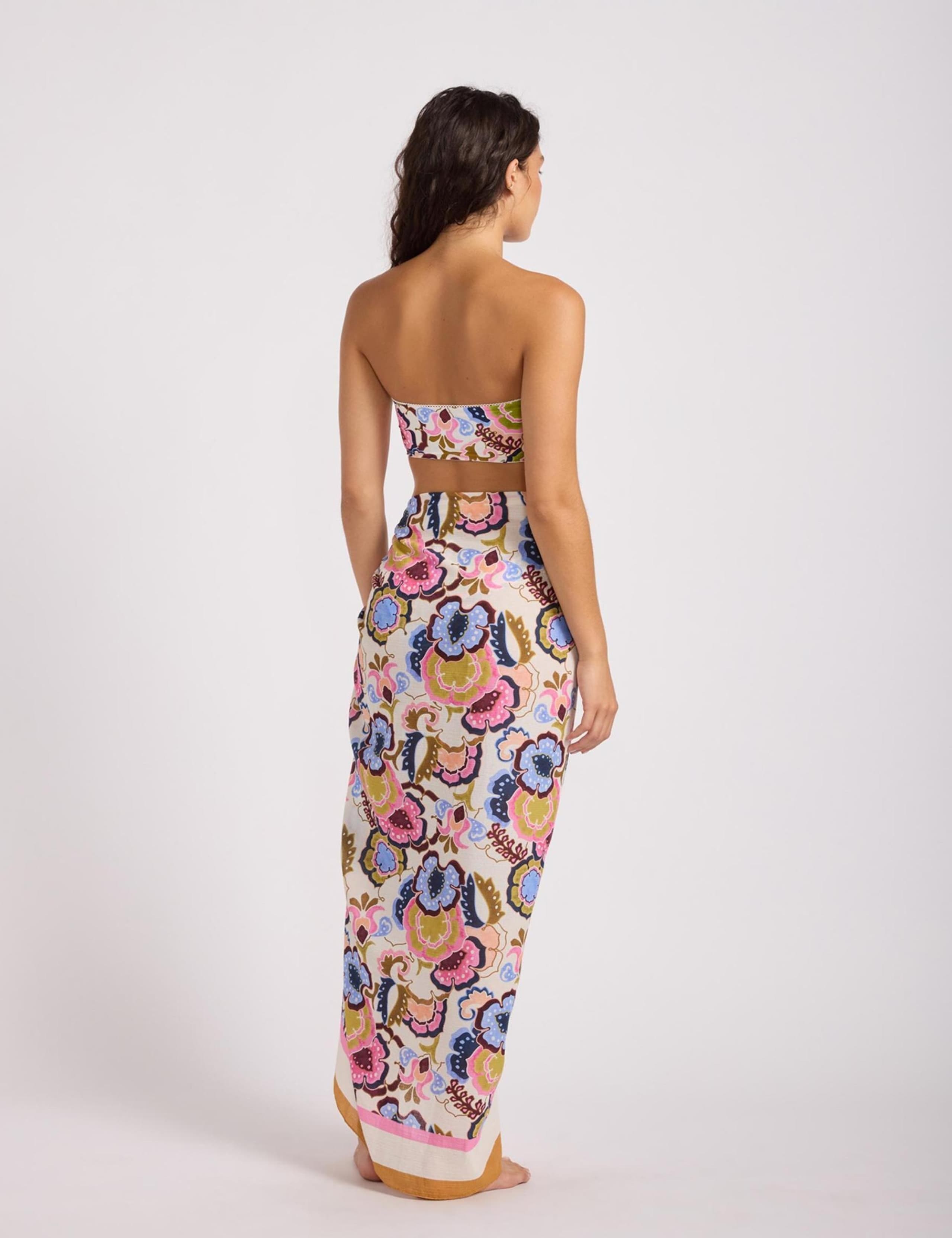 Sea Blossom Pure Cotton Floral Sarong 3 of 4