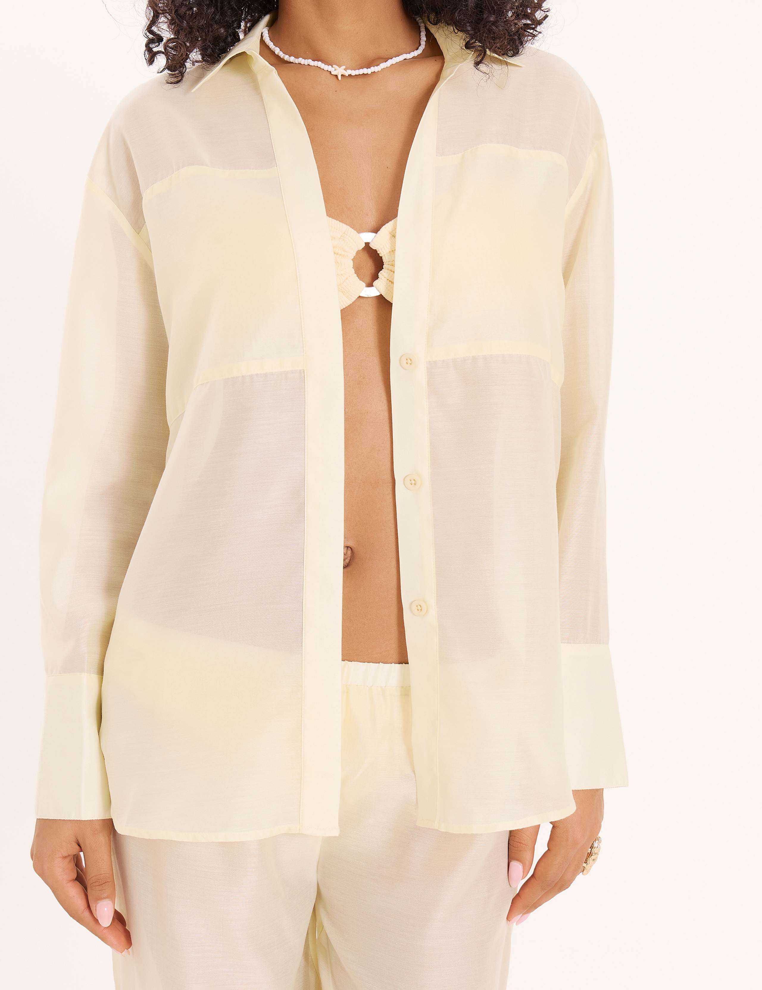 Collared Button Through Relaxed Beach Shirt 4 of 5