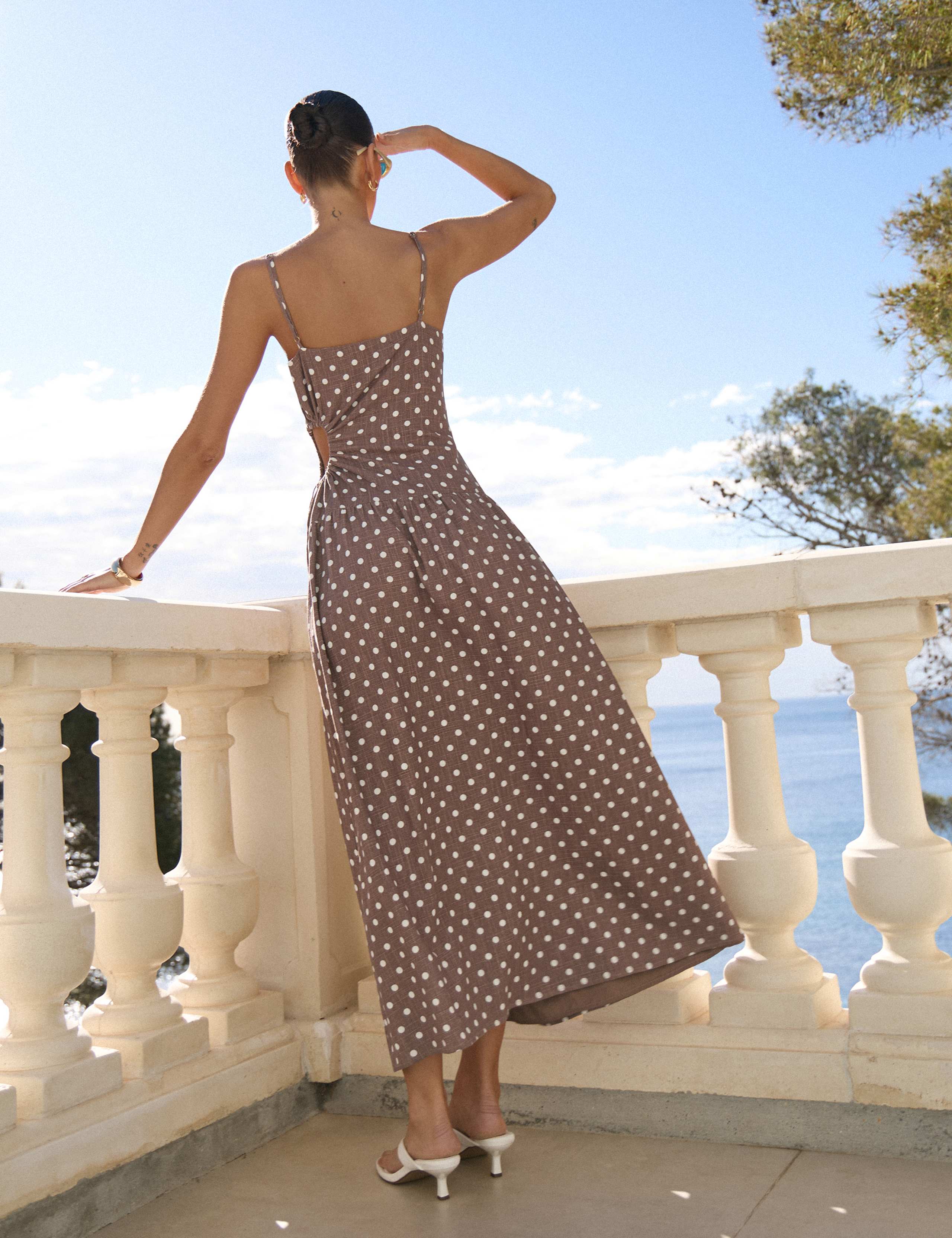 Polka Dot Strappy Maxi Drop Waist Dress 11 of 11