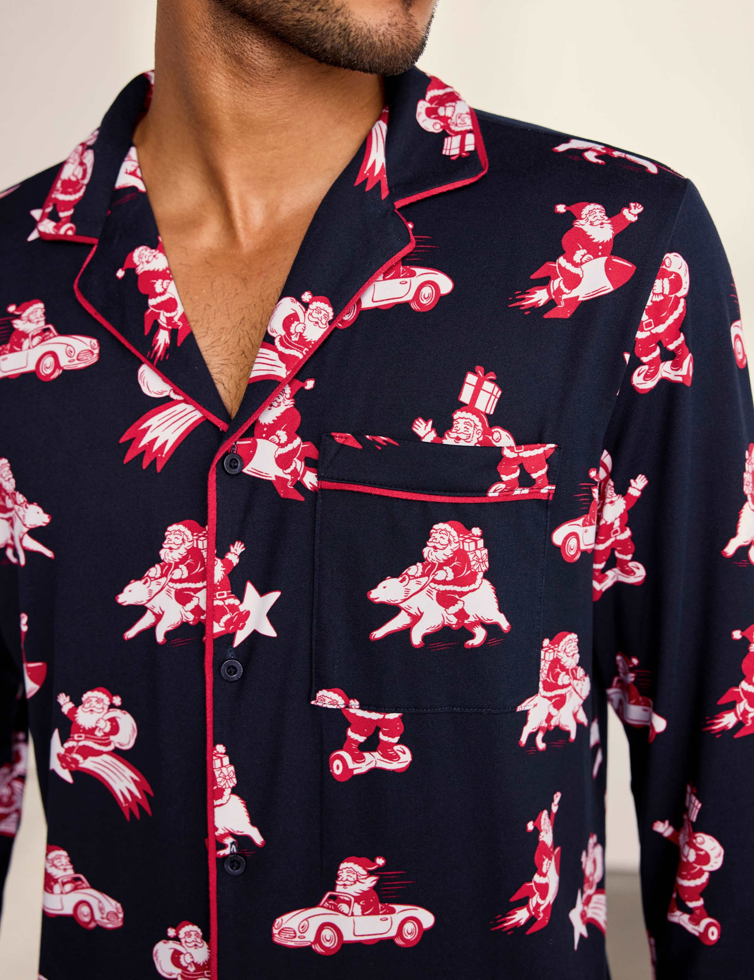 Button Fastening Long Sleeve Pyjama Set 4 of 6