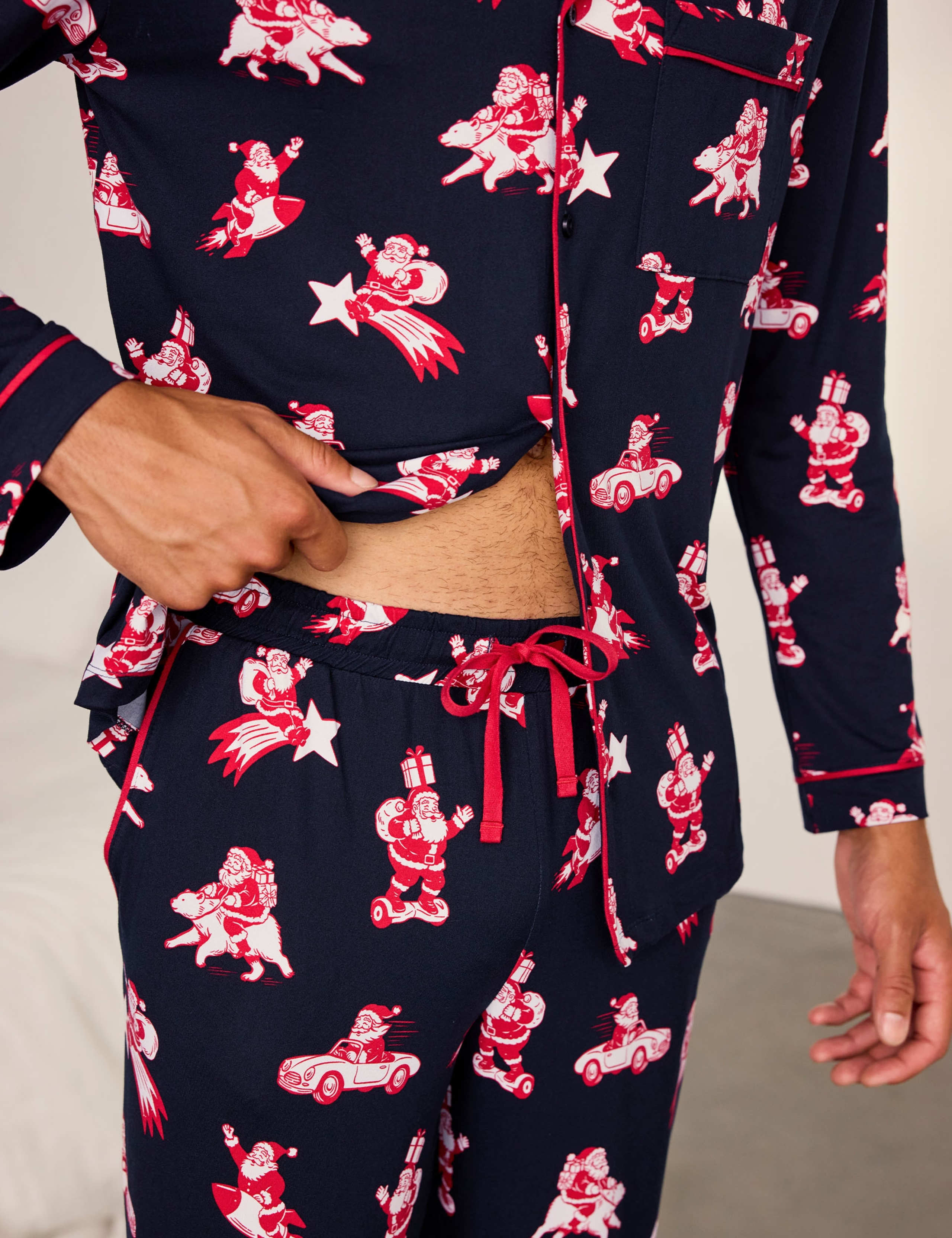 Button Fastening Long Sleeve Pyjama Set 6 of 6
