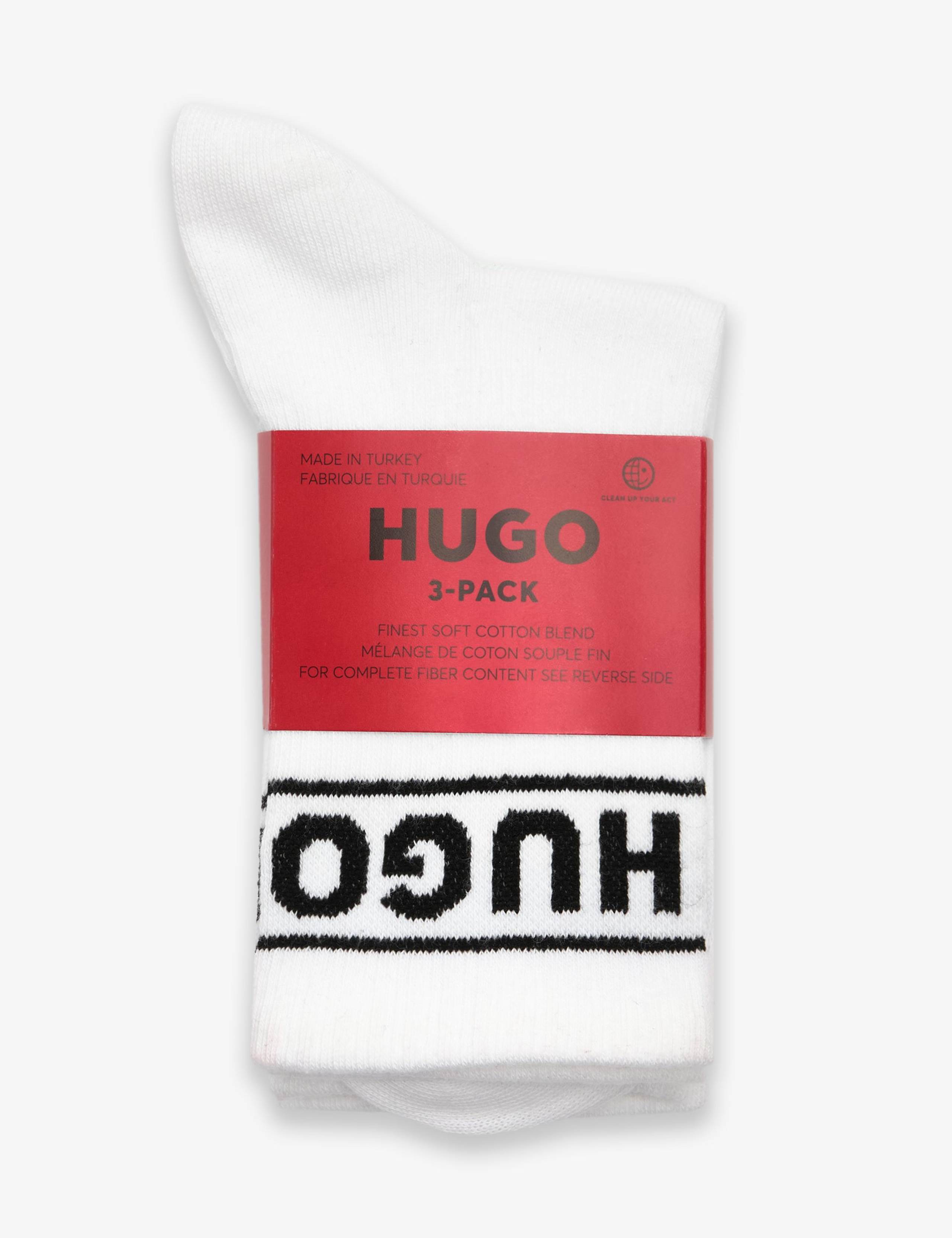3 Pack Cotton Rich Logo Ribbed Ankle Socks 2 of 3