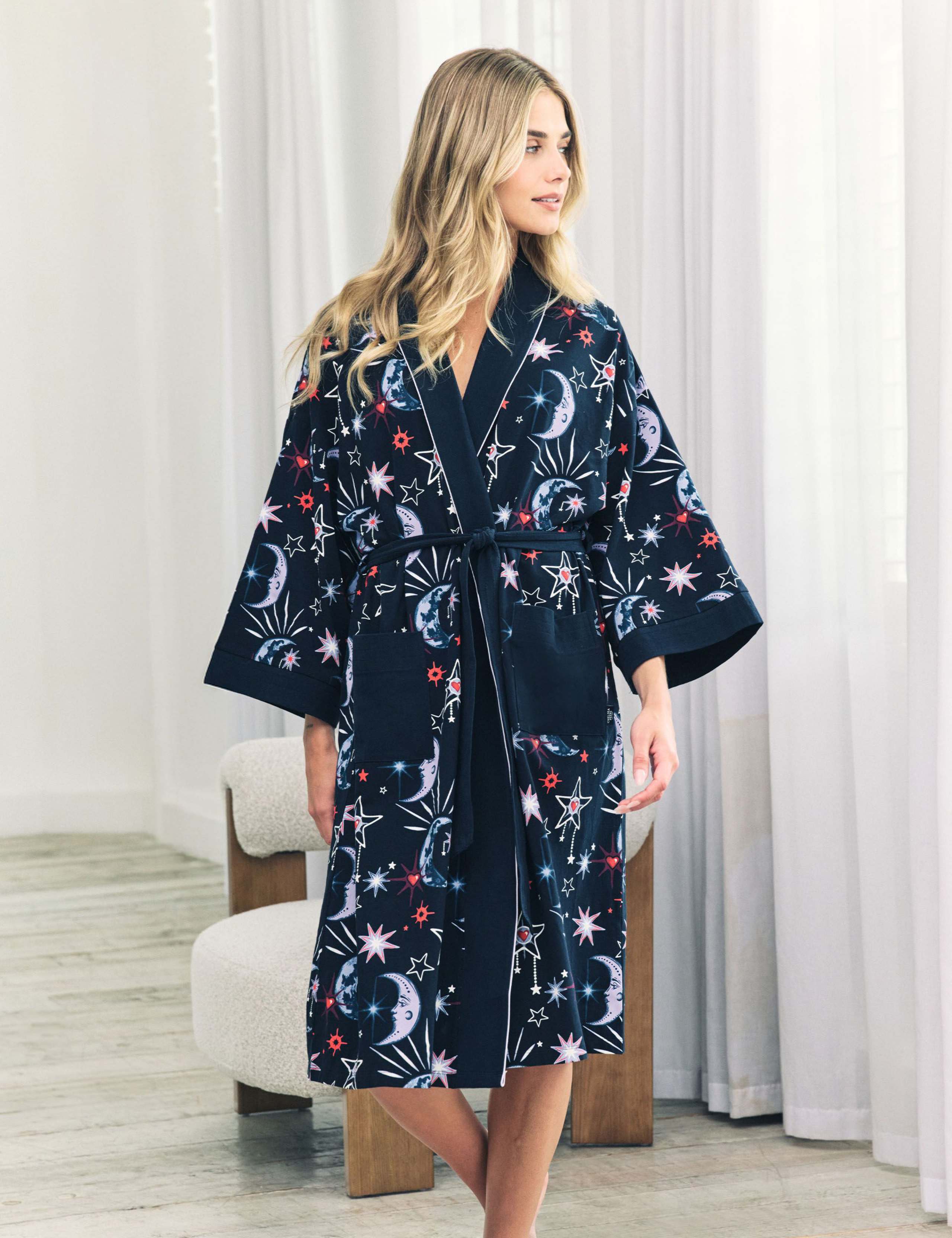 Cotton Rich Moon Print Tie Dressing Gown 9 of 9