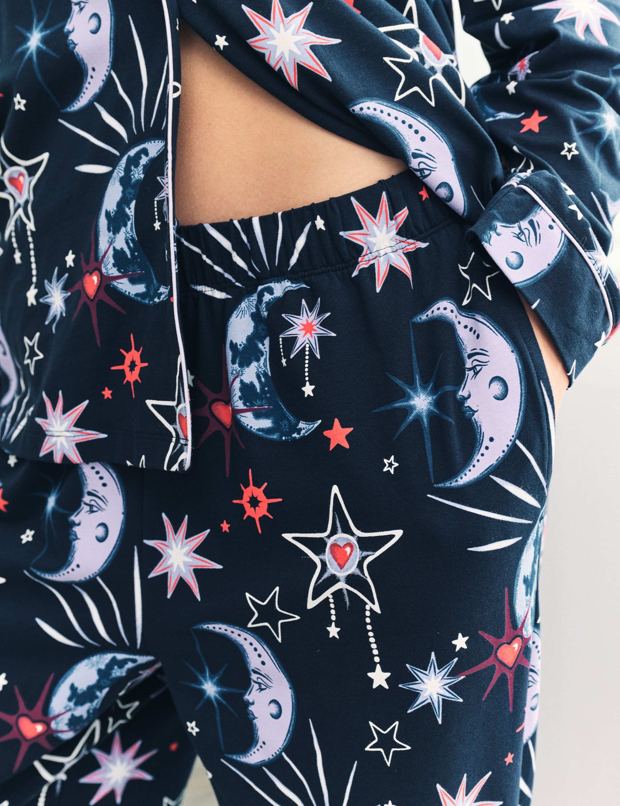 Cotton Rich Moon Print Revere Pyjama Set 6 of 6