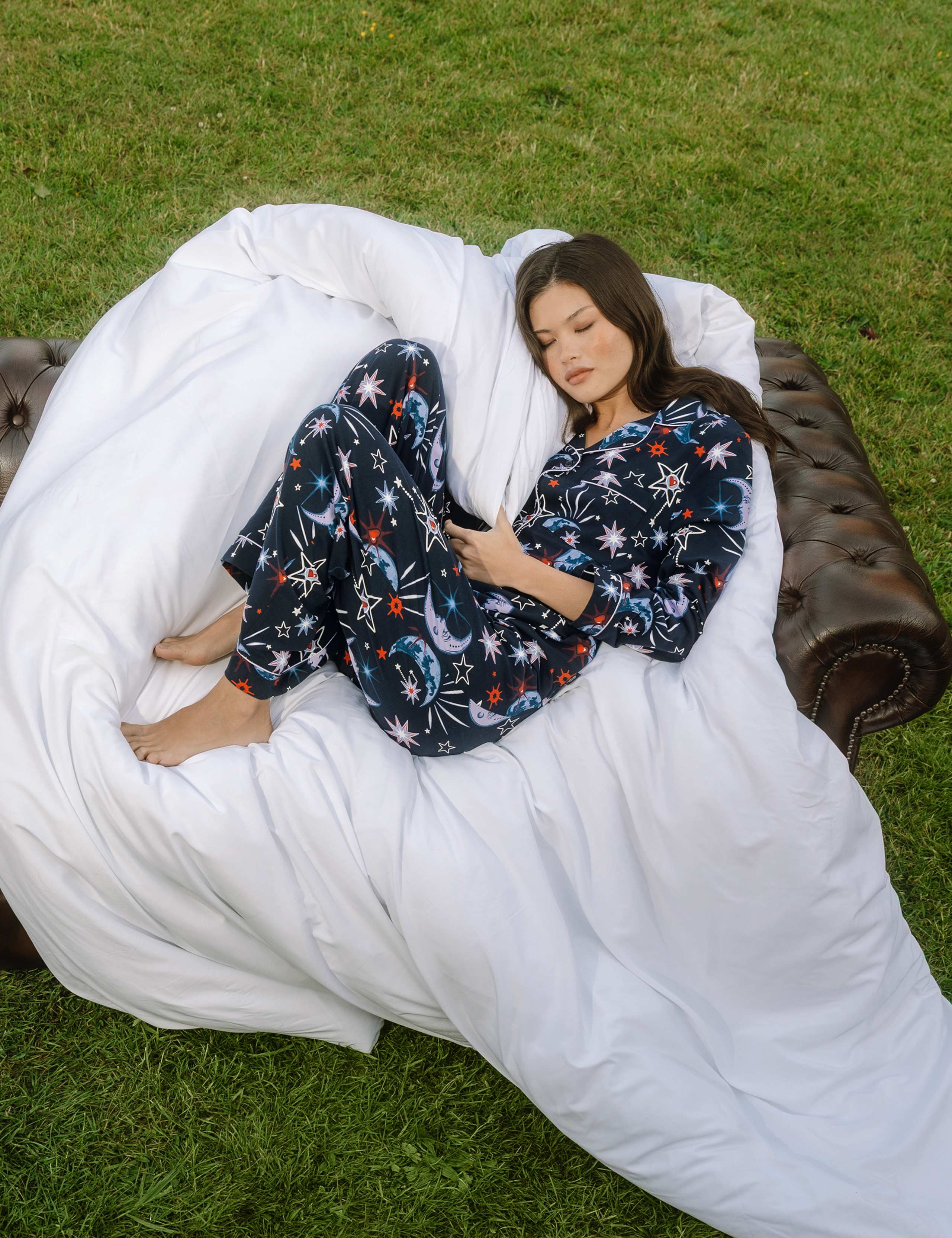 Cotton Rich Moon Print Revere Pyjama Set 8 of 10