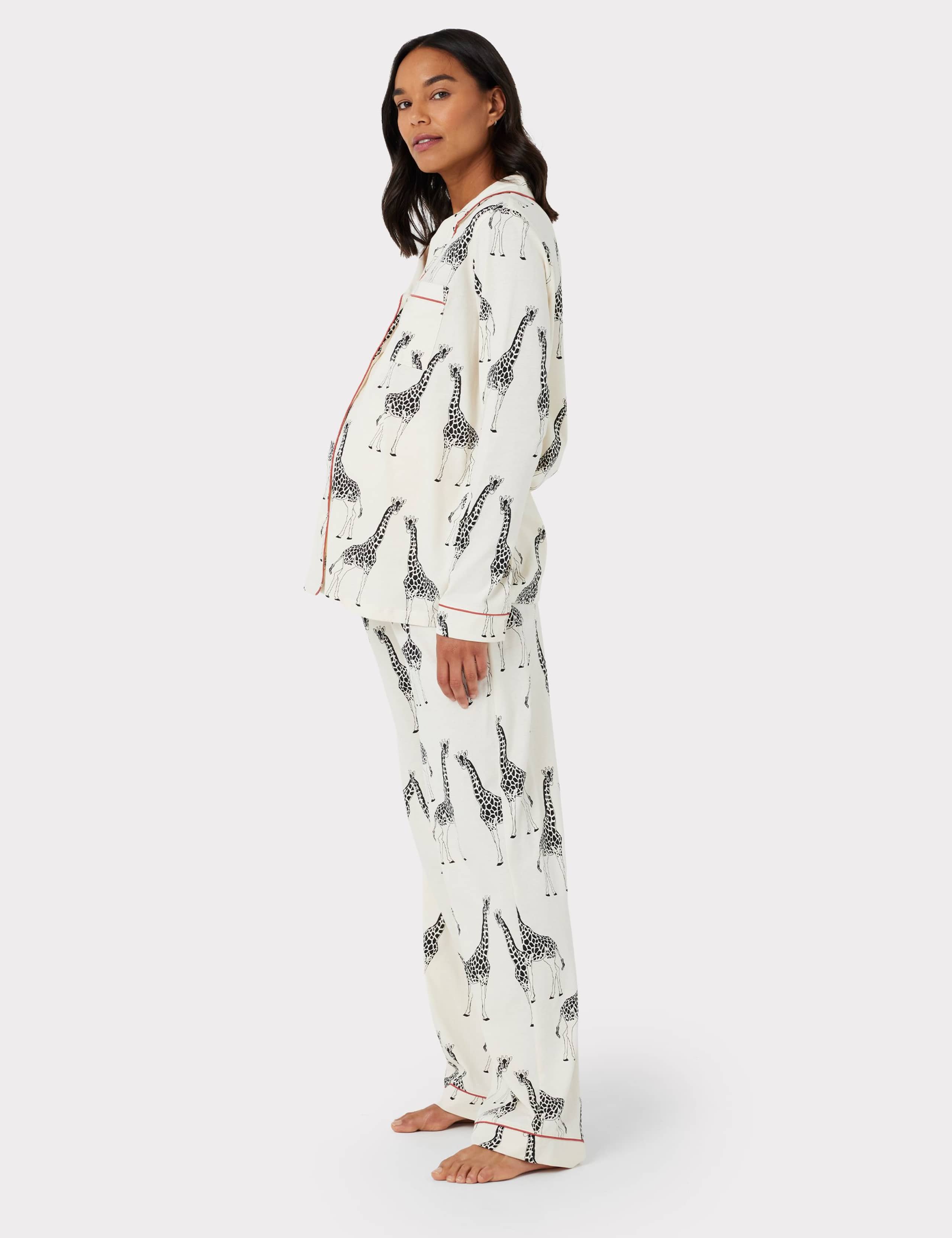 Maternity Pure Cotton Giraffe Pyjama Set 3 of 6