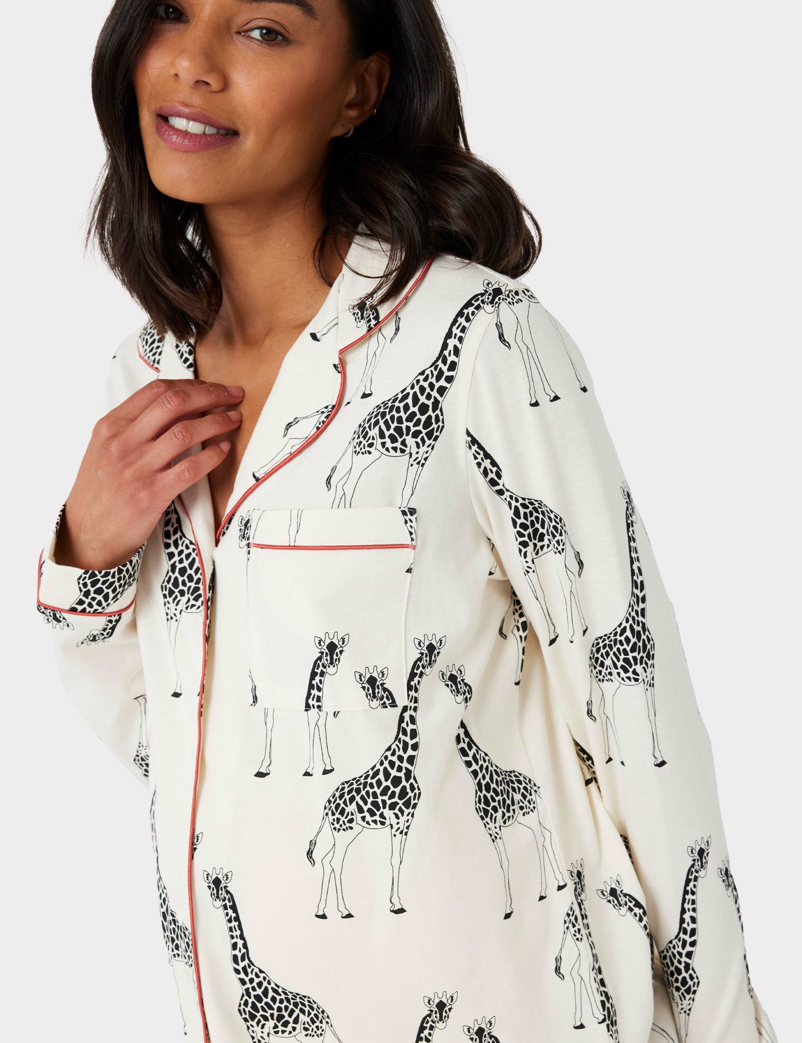 Maternity Pure Cotton Giraffe Pyjama Set 5 of 6