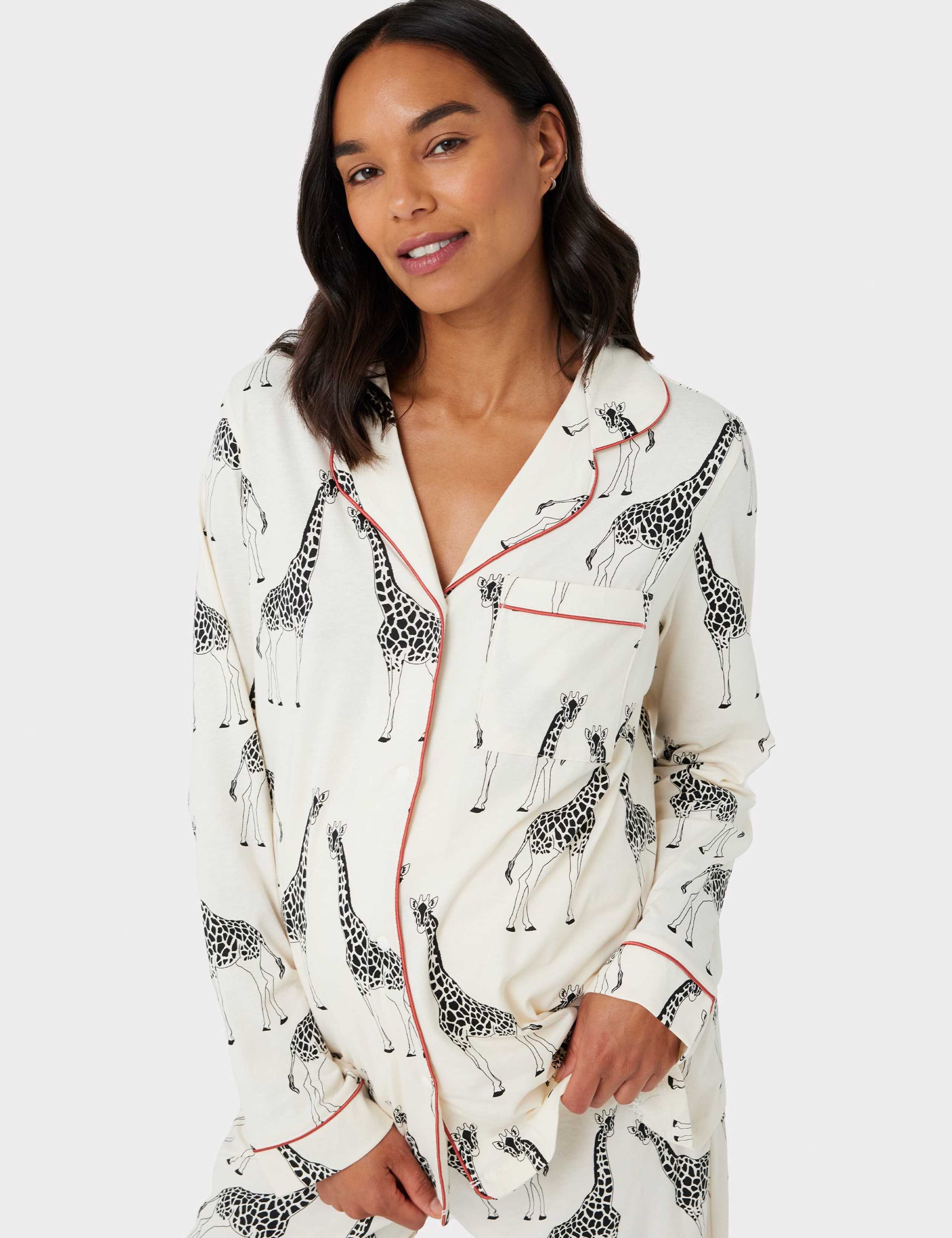 Maternity Pure Cotton Giraffe Pyjama Set 6 of 6