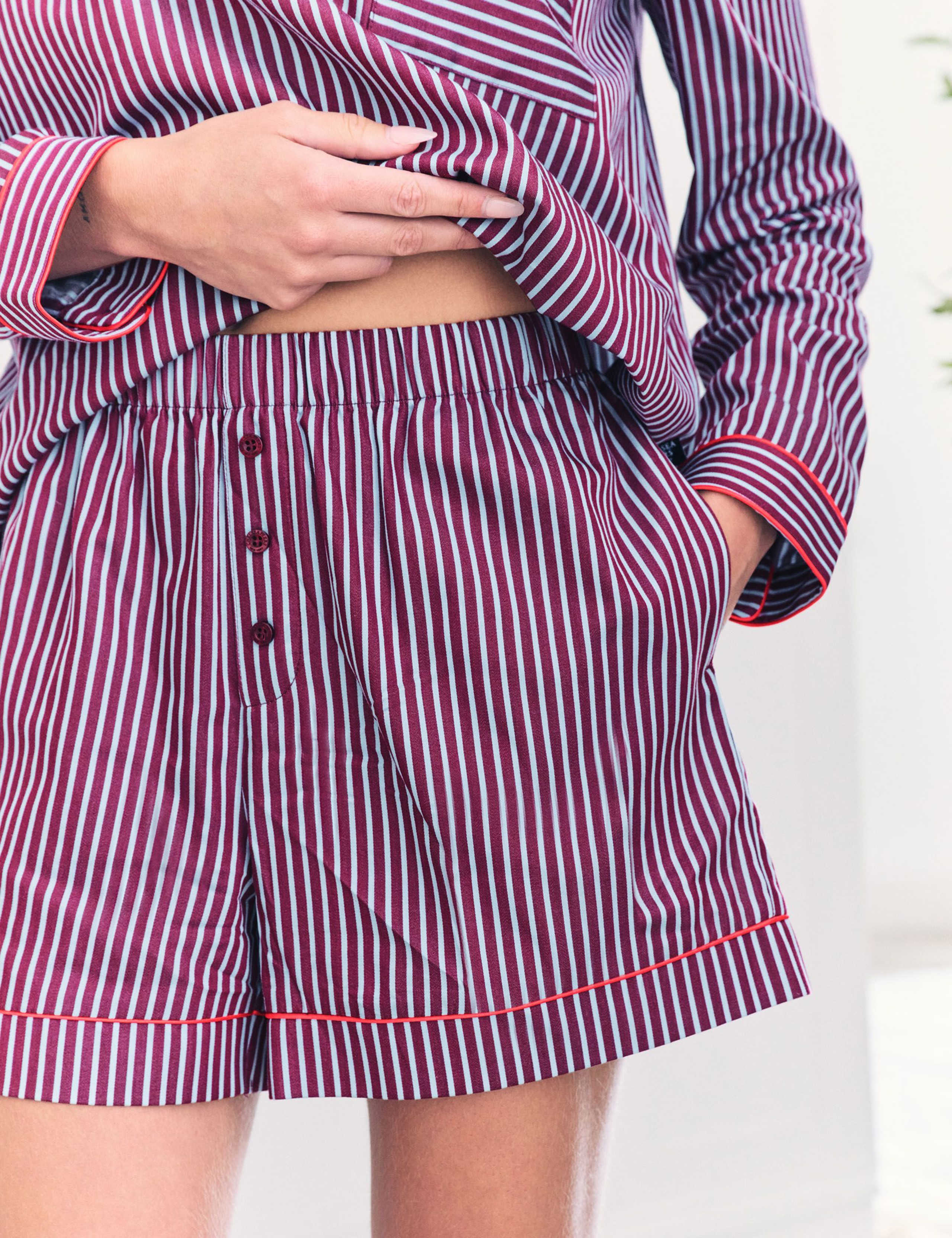 Pure Cotton Striped Shortie Set 6 of 6