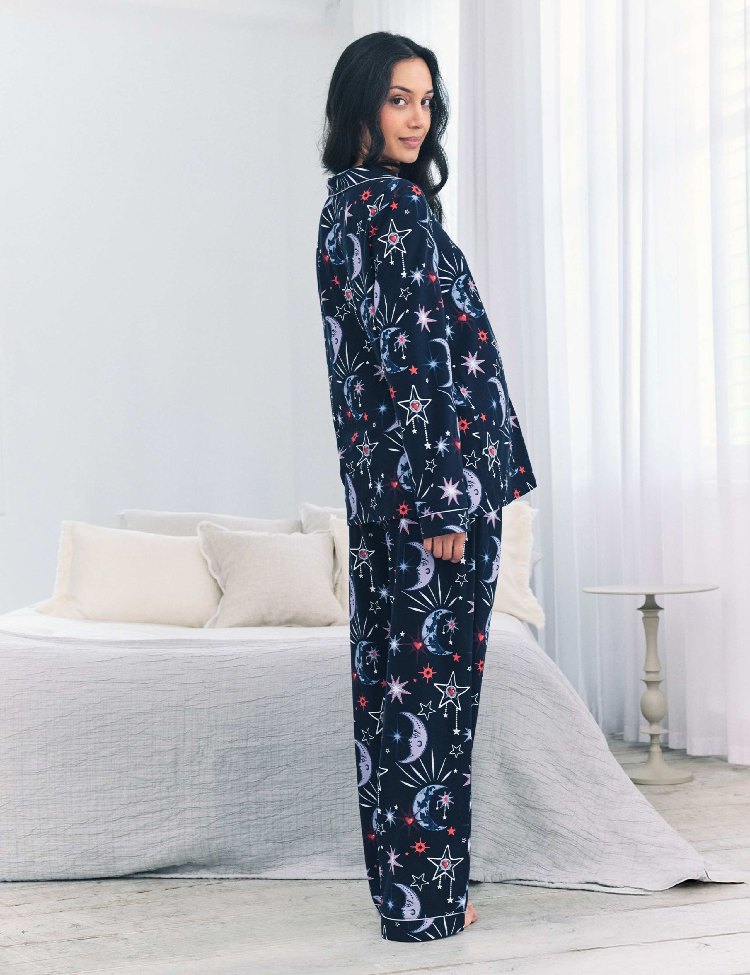 Maternity Cotton Rich Moon Print Pyjama Set 2 of 5