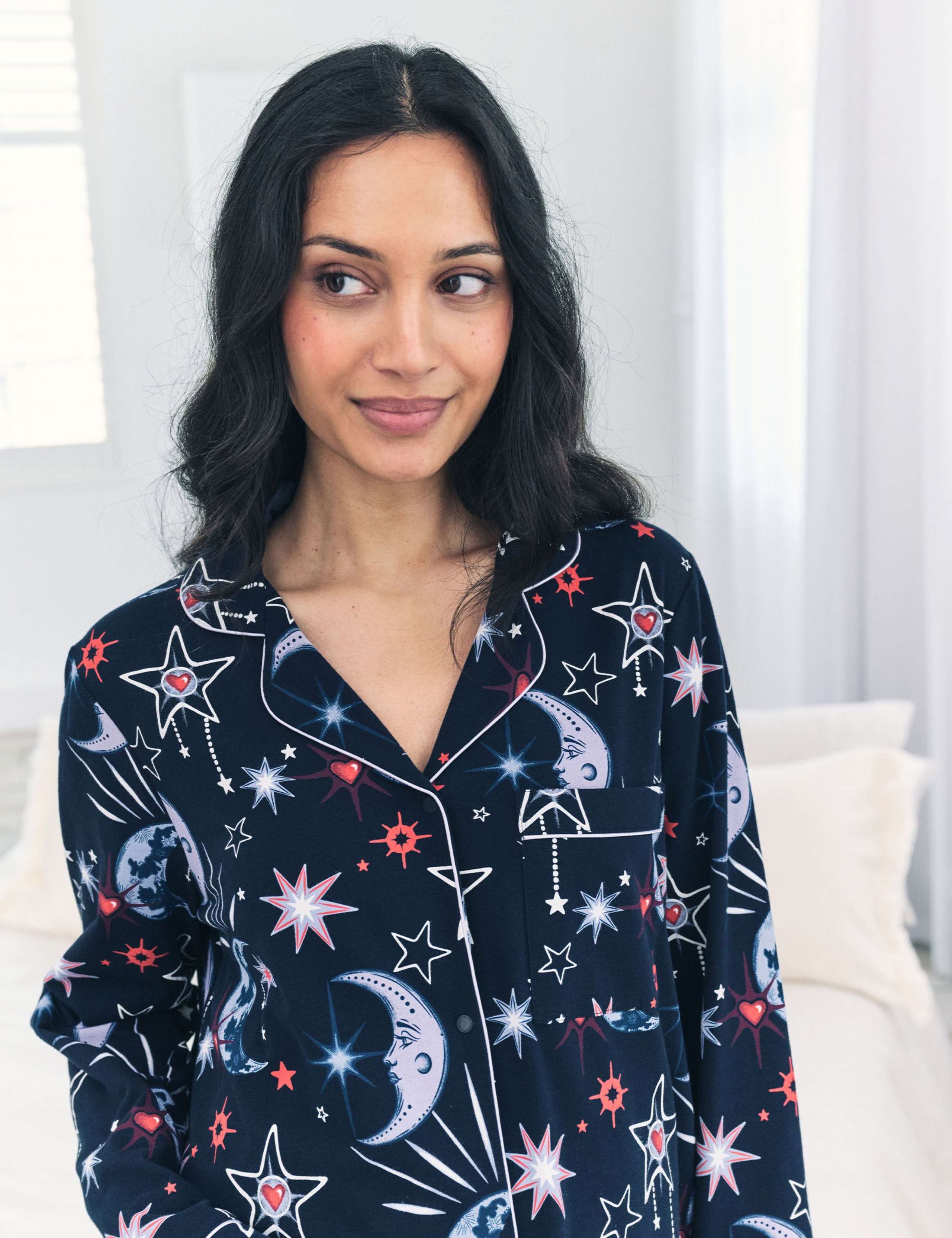 Maternity Cotton Rich Moon Print Pyjama Set 3 of 5