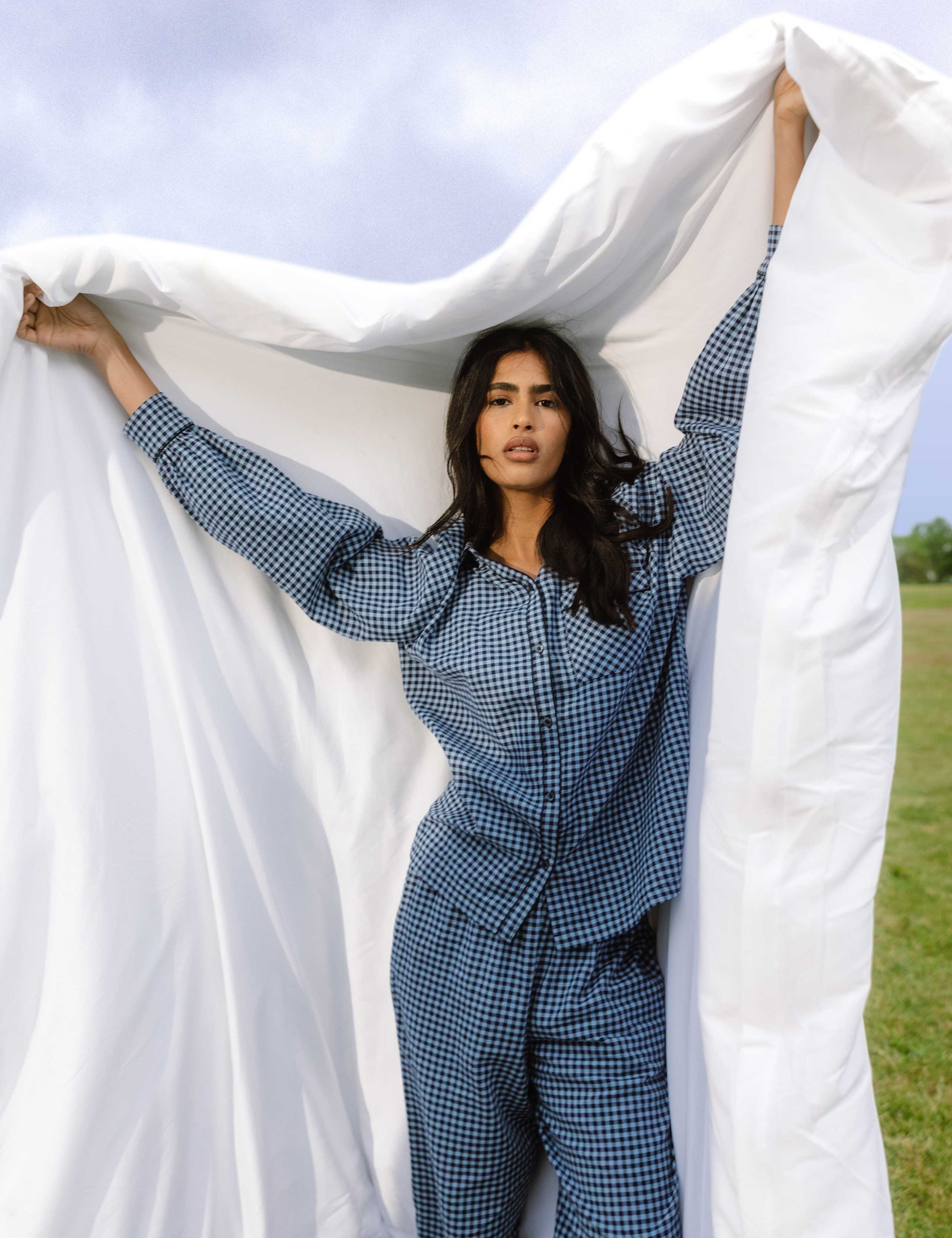 Brushed Cotton Pyjama Set with Scrunchie 11 of 13