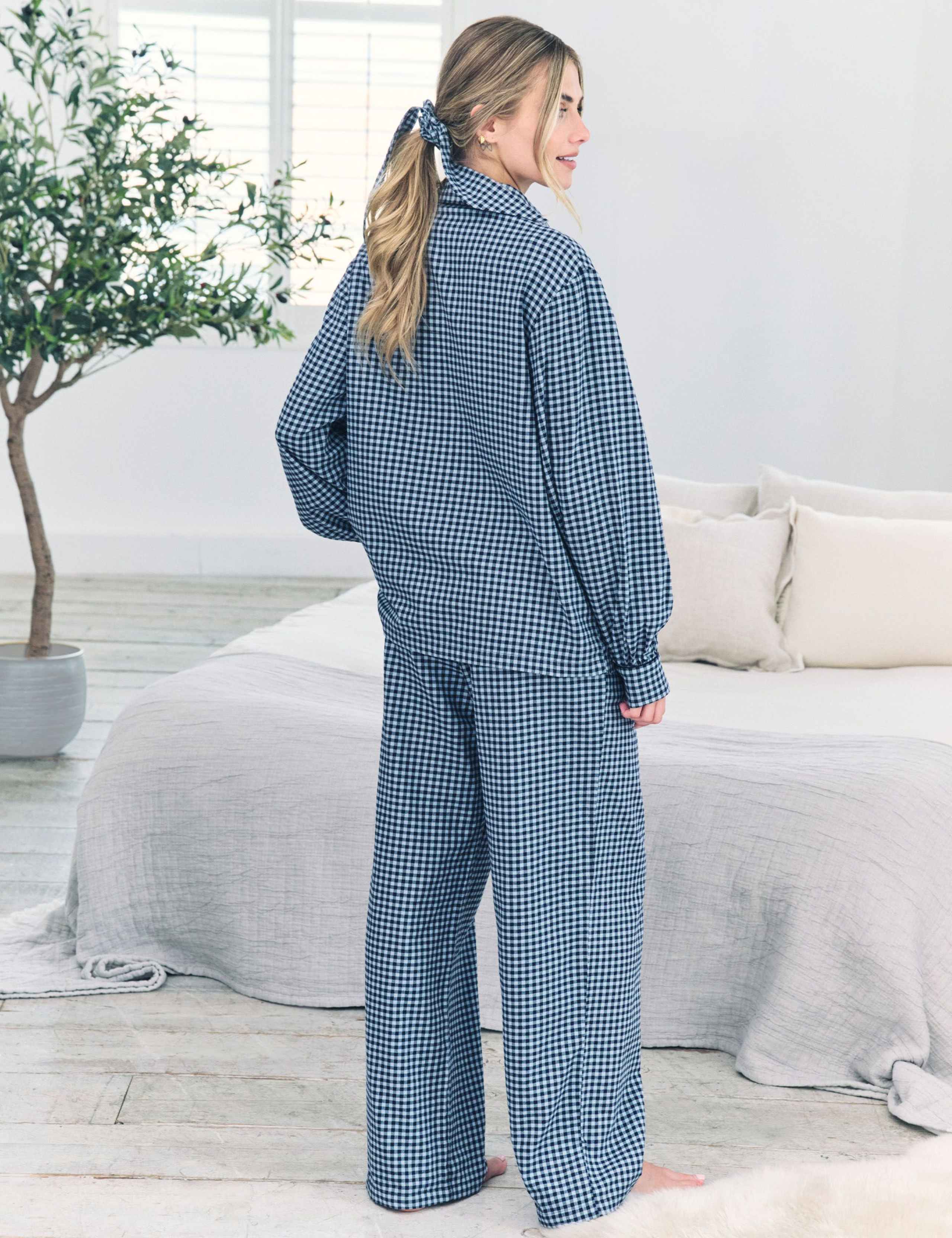 Brushed Cotton Pyjama Set with Scrunchie 3 of 9