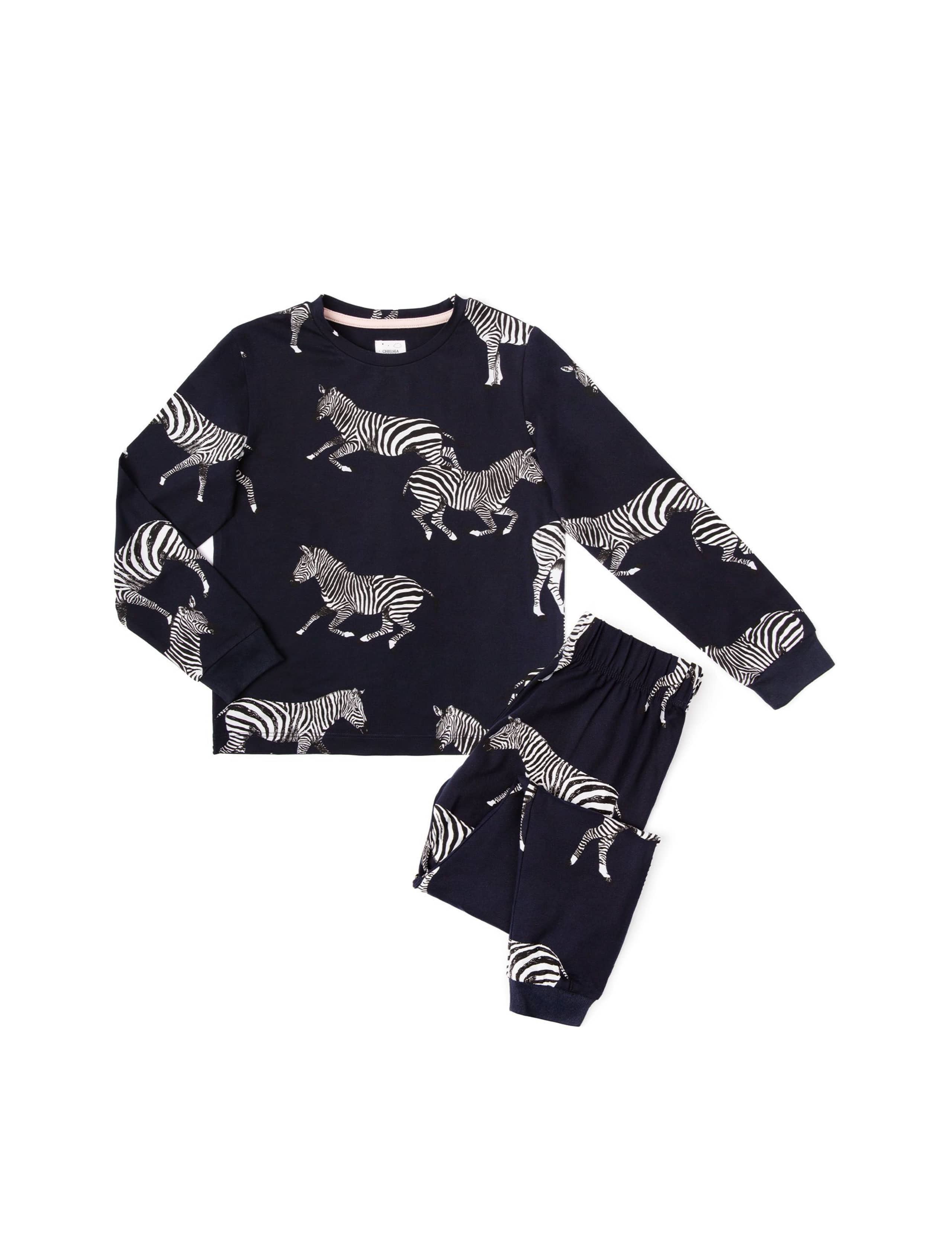 Jersey Zebra Print Cuffed Pyjamas (1-12 Yrs) 2 of 3