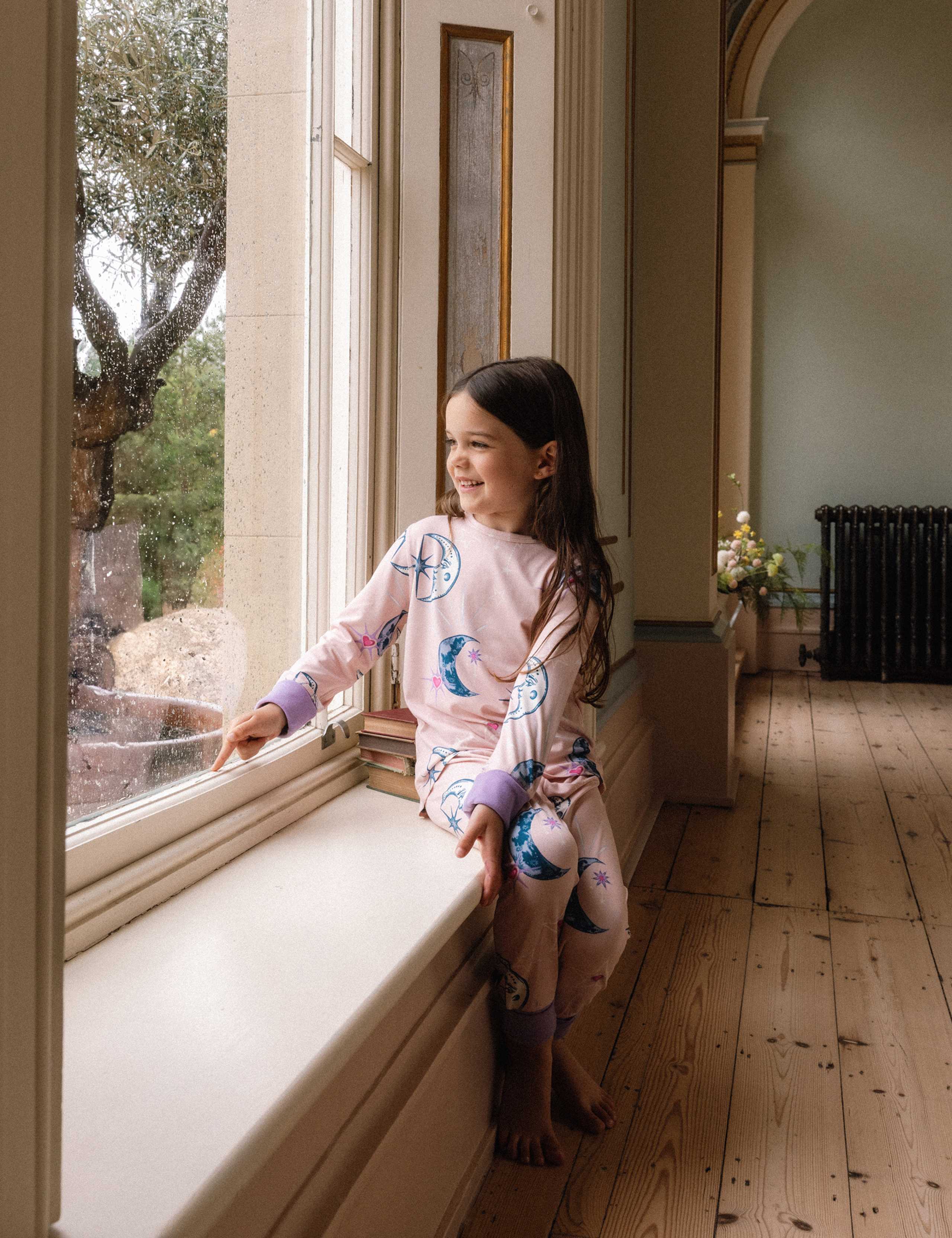 Moon Print Crew Neck Cuffed Pyjamas (1-12 Yrs) 6 of 8