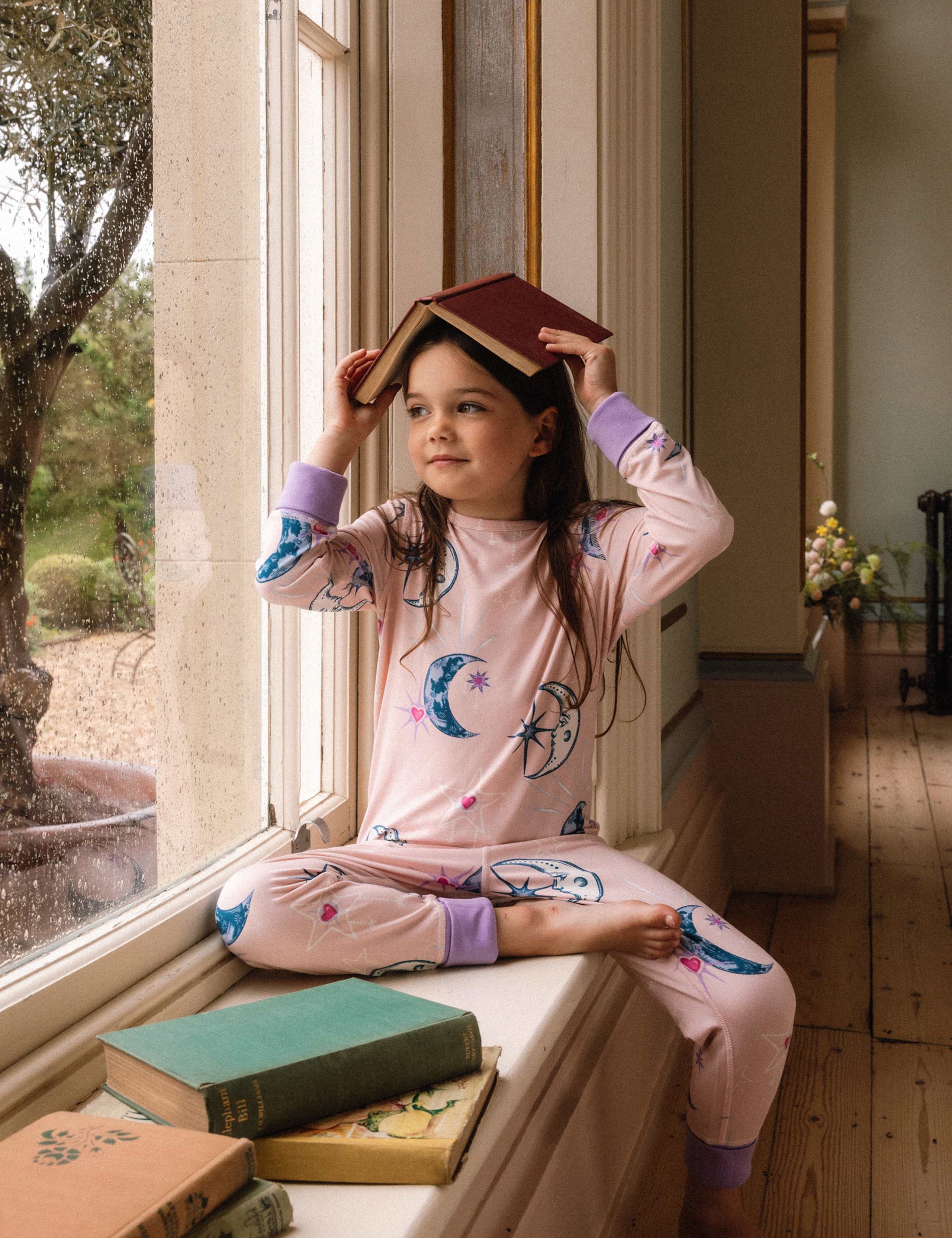 Moon Print Crew Neck Cuffed Pyjamas (1-12 Yrs) 8 of 8