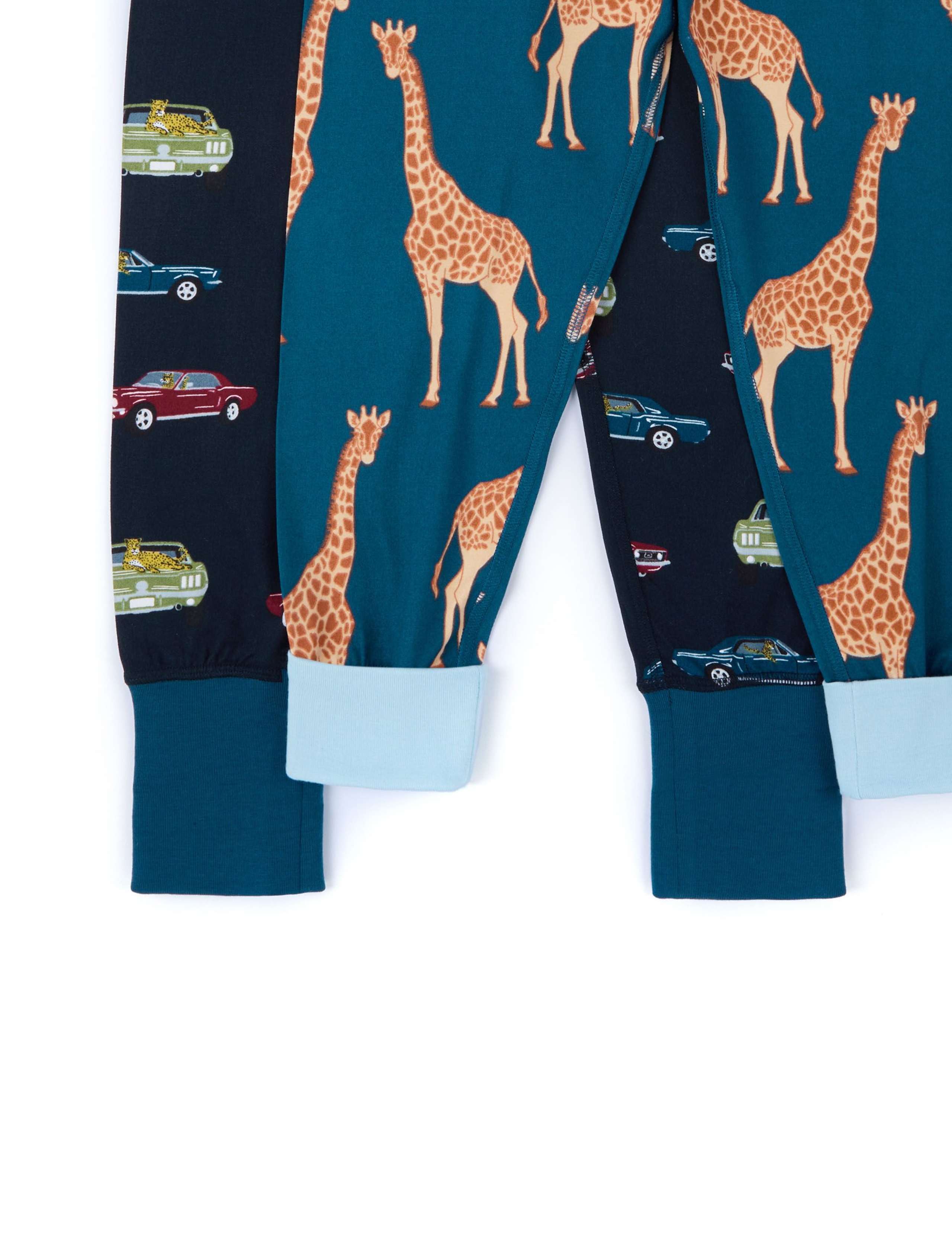 2pk Jersey Car & Giraffe Pyjama Sets (1-12 Yrs) 3 of 4