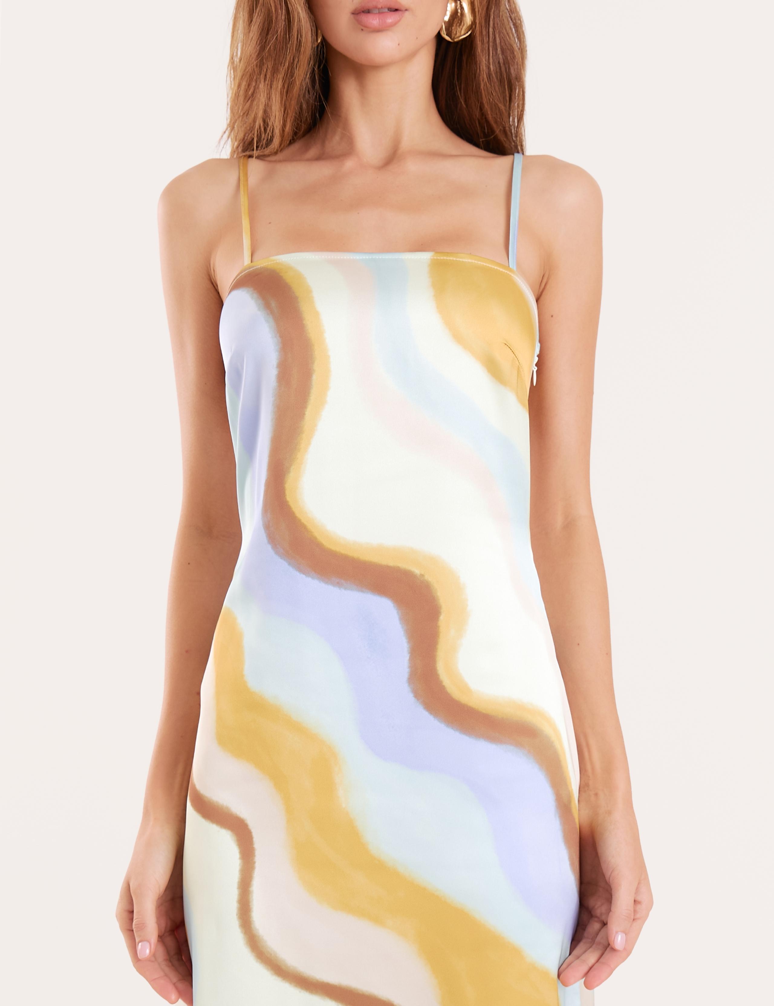 Satin Printed Square Neck Midaxi Slip Dress 4 of 5