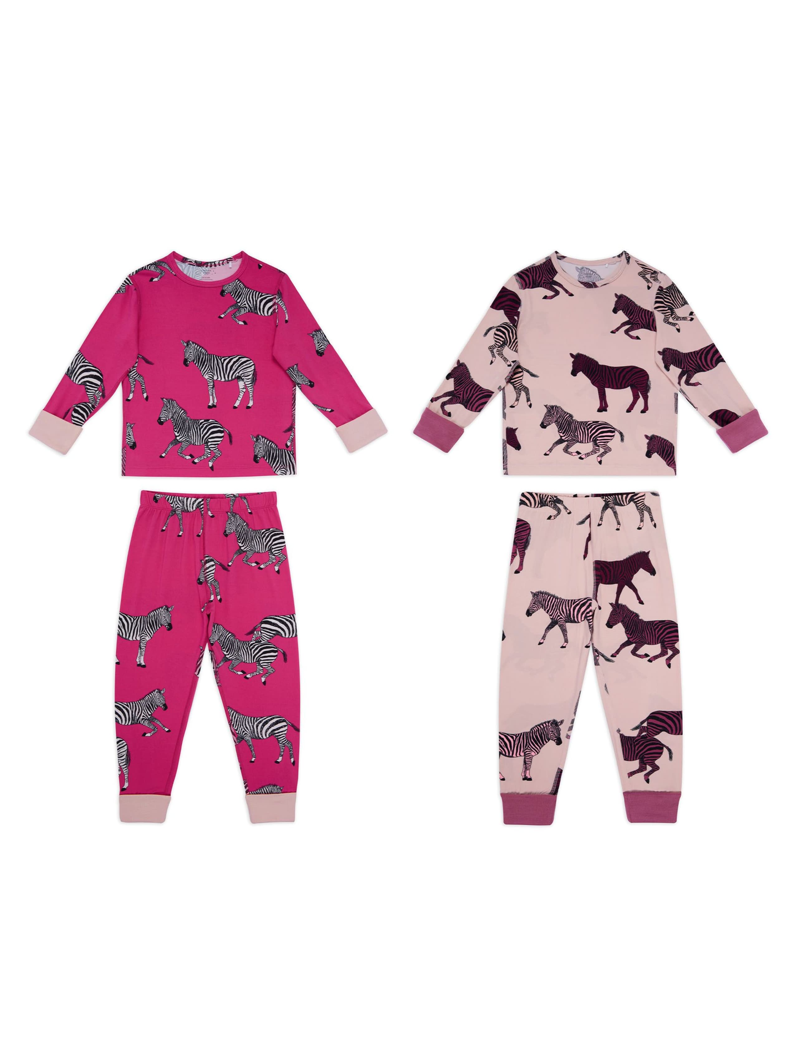 2pk Zebra Print Crew Neck  Pyjama Sets (1-12 Yrs) 2 of 4