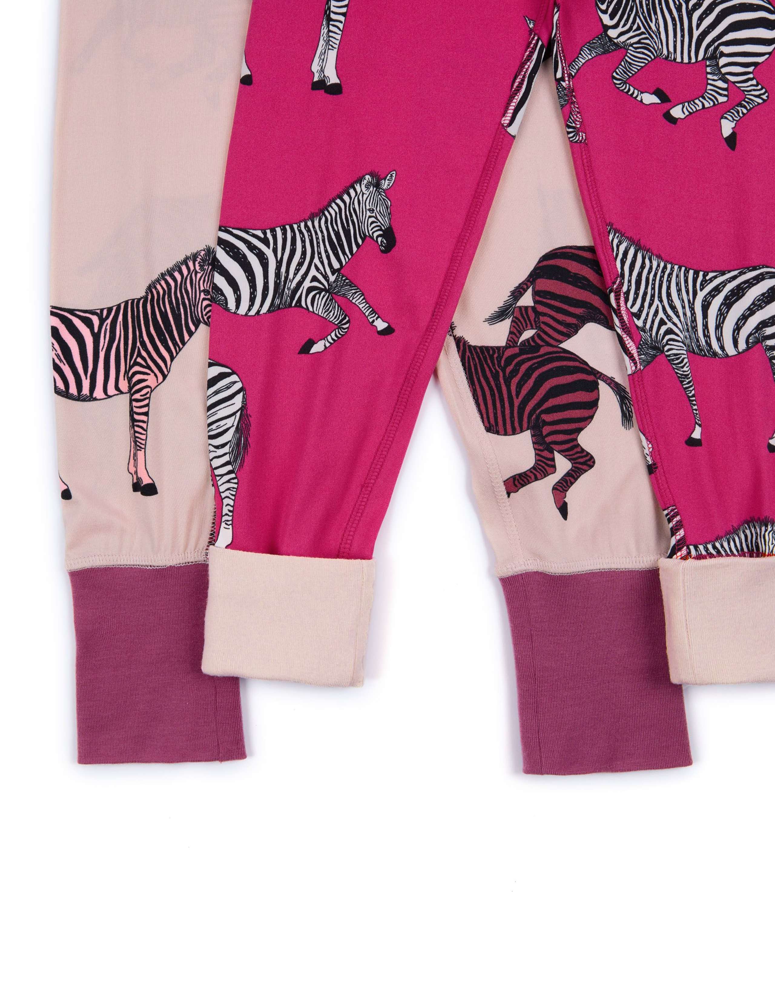 2pk Zebra Print Crew Neck  Pyjama Sets (1-12 Yrs) 3 of 4