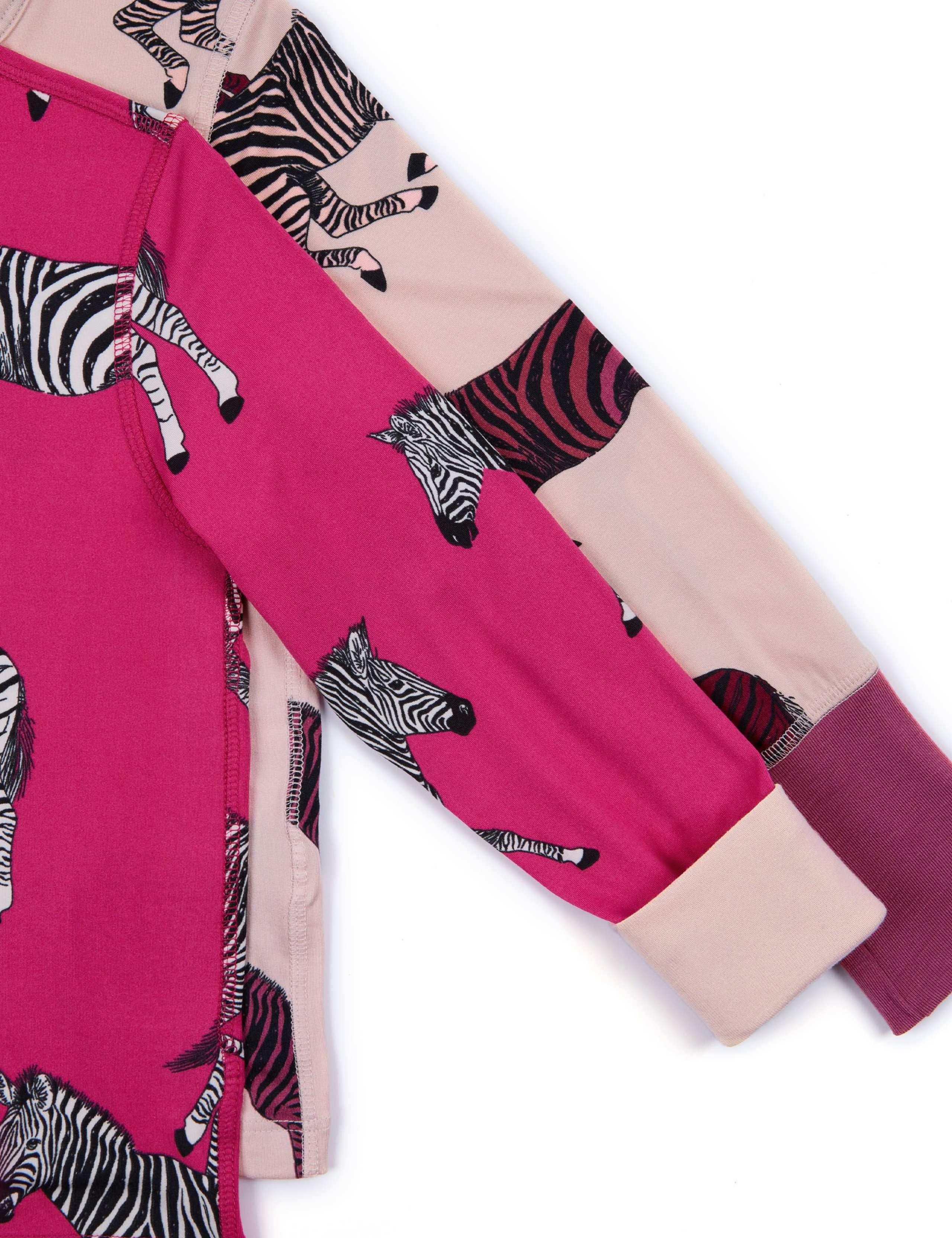2 Pack Zebra Print Crew Neck  Pyjama Sets (1-12 Yrs) 4 of 4