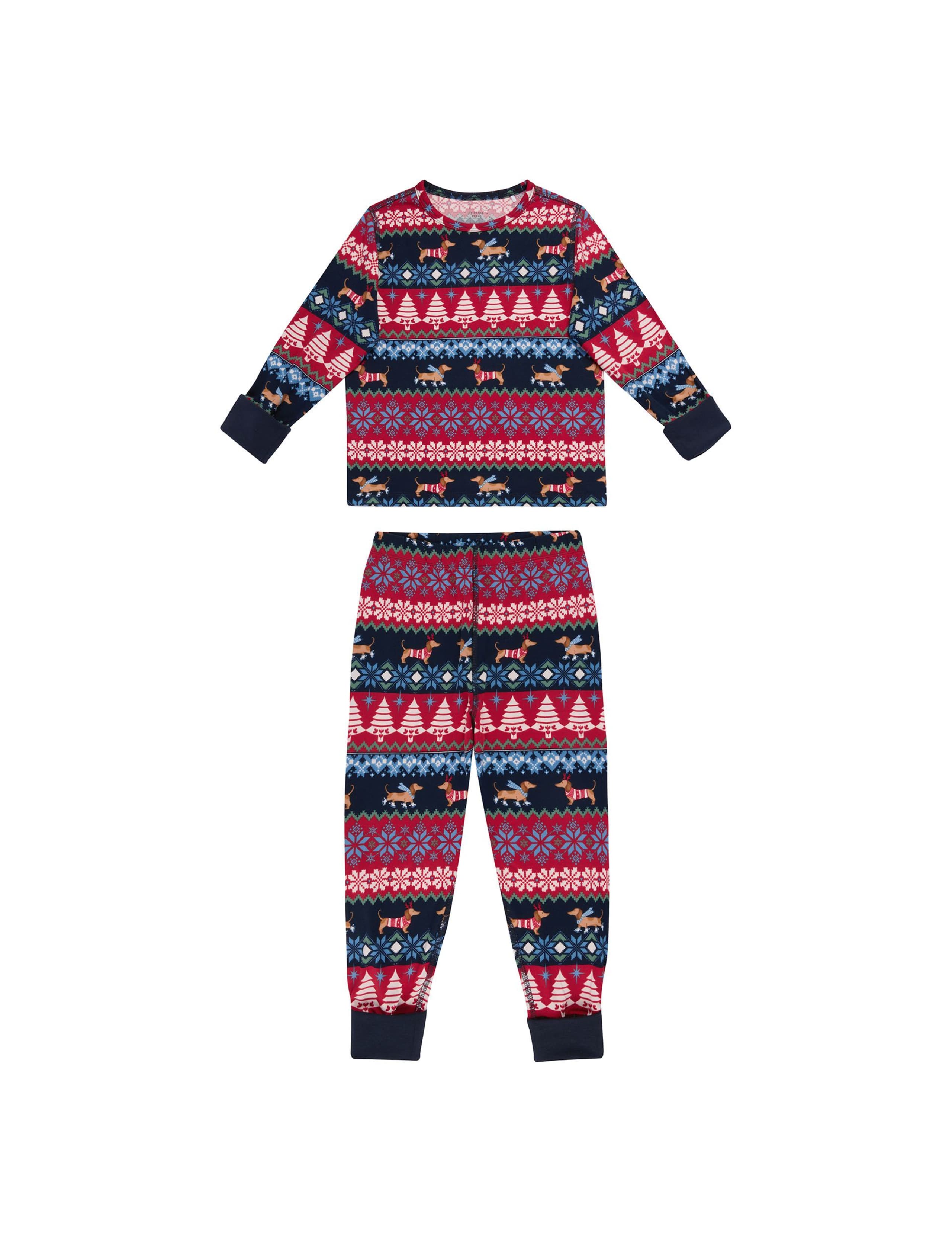 Crew Neck Printed Family Christmas Pyjama Set (1-12 Yrs) 1 of 3