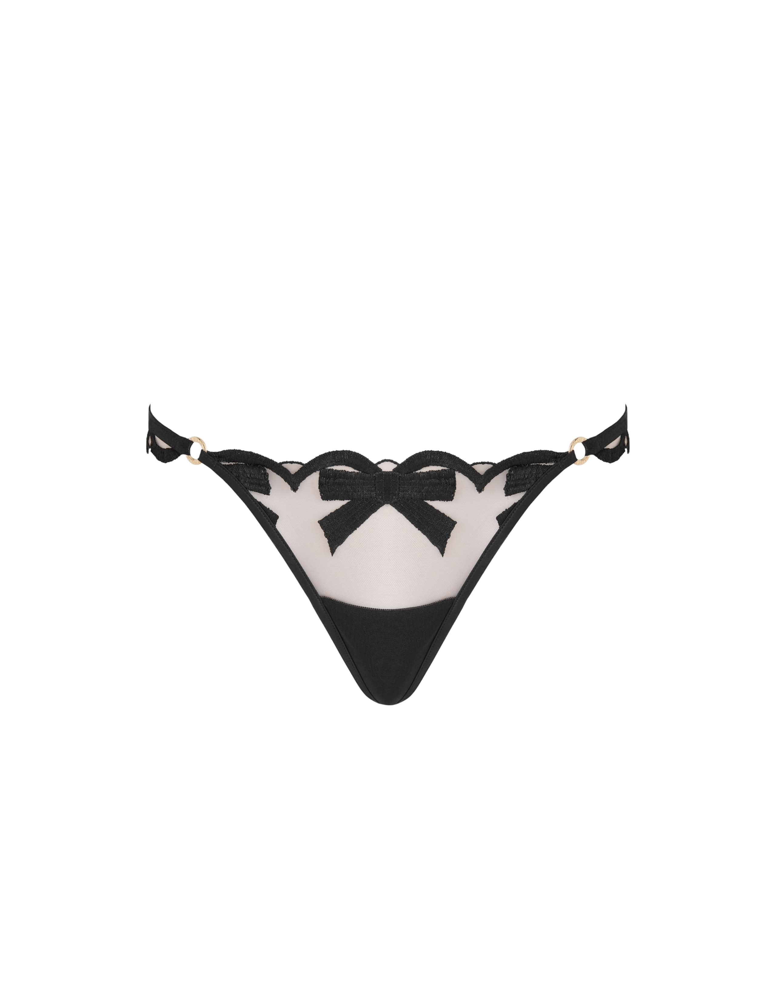 Belle Embroidered Mesh Thong 2 of 4