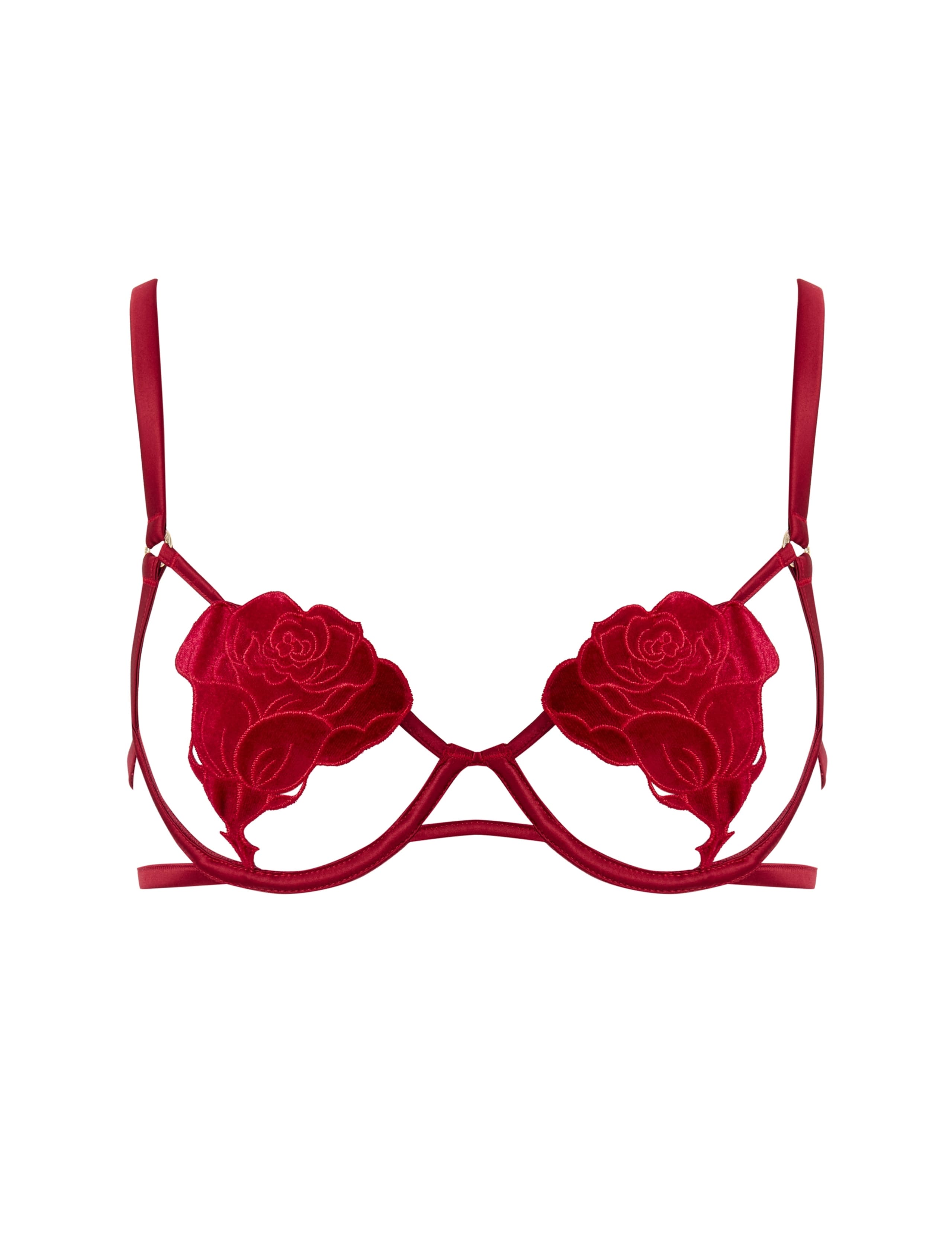 Rose Wired Embroidery Open Balcony Bra (A-E) 2 of 6
