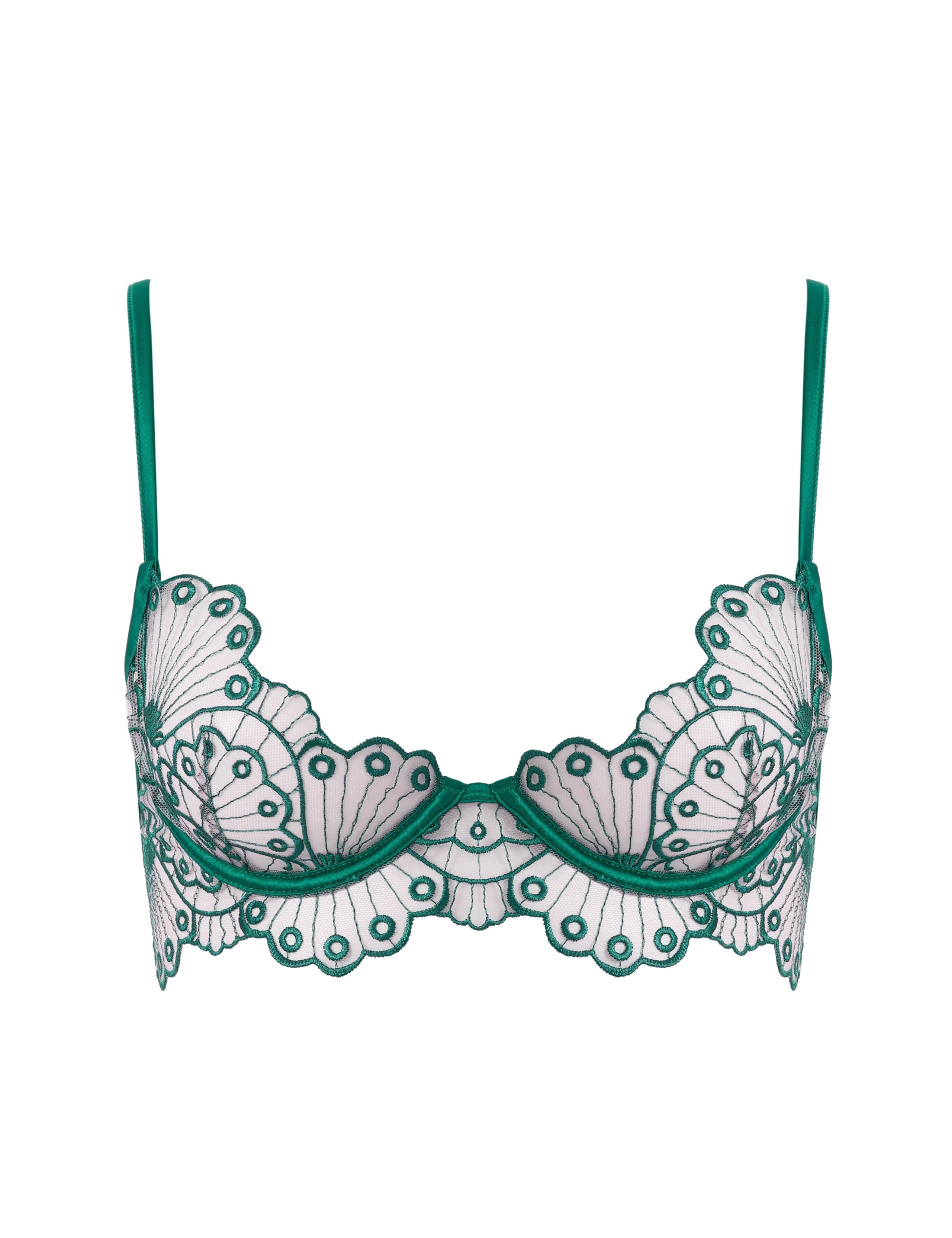 Jane Mesh & Embroidery Wired Balcony Bra (A-E) 2 of 6