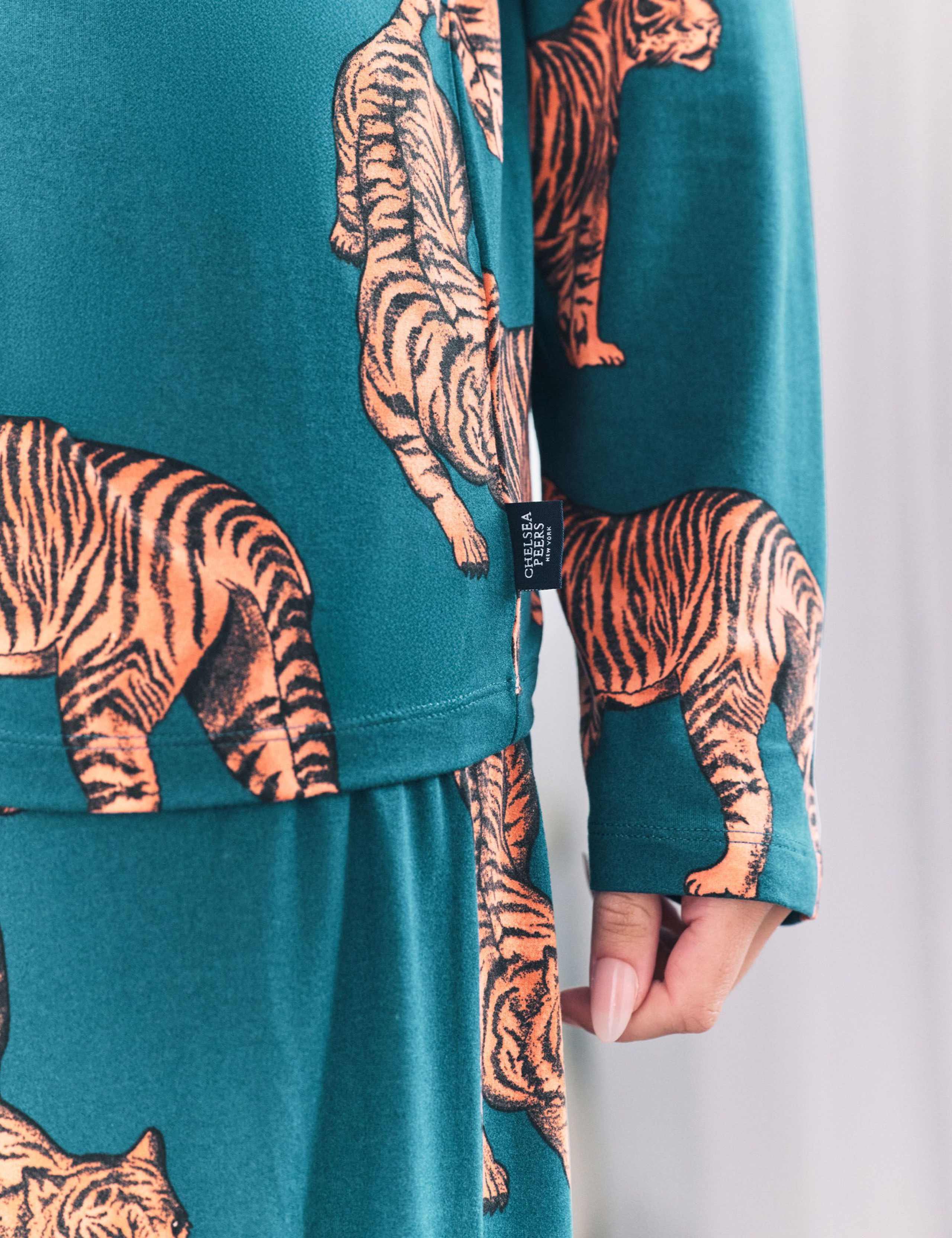 Tiger Print Cuffed Pyjama Set 5 of 7
