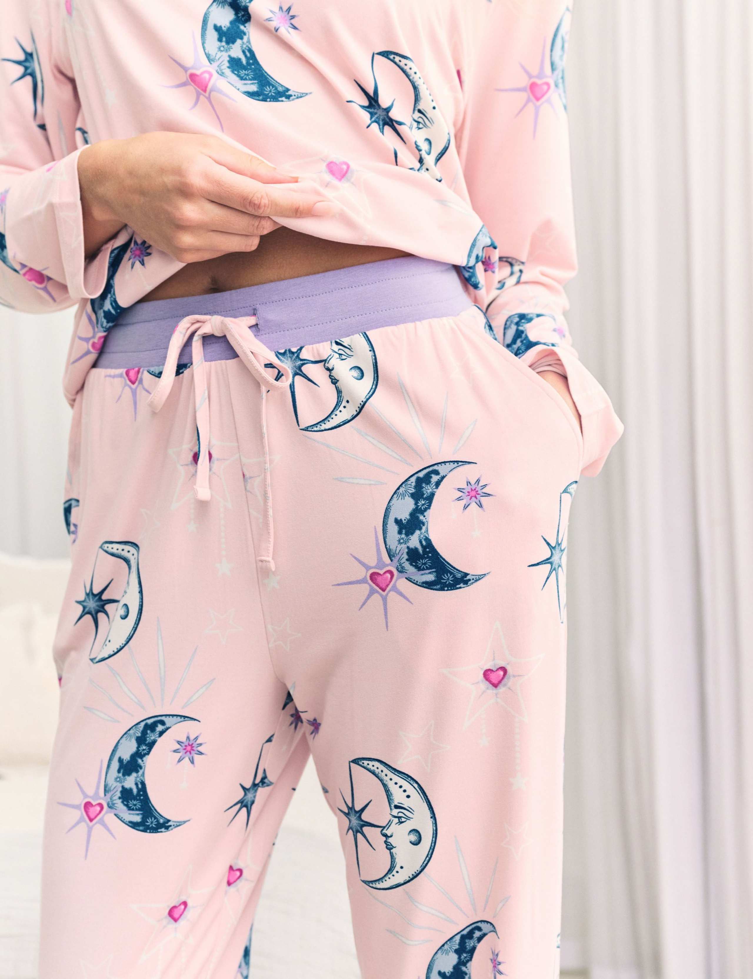 Moon Print Crew Neck Pyjamas 5 of 6