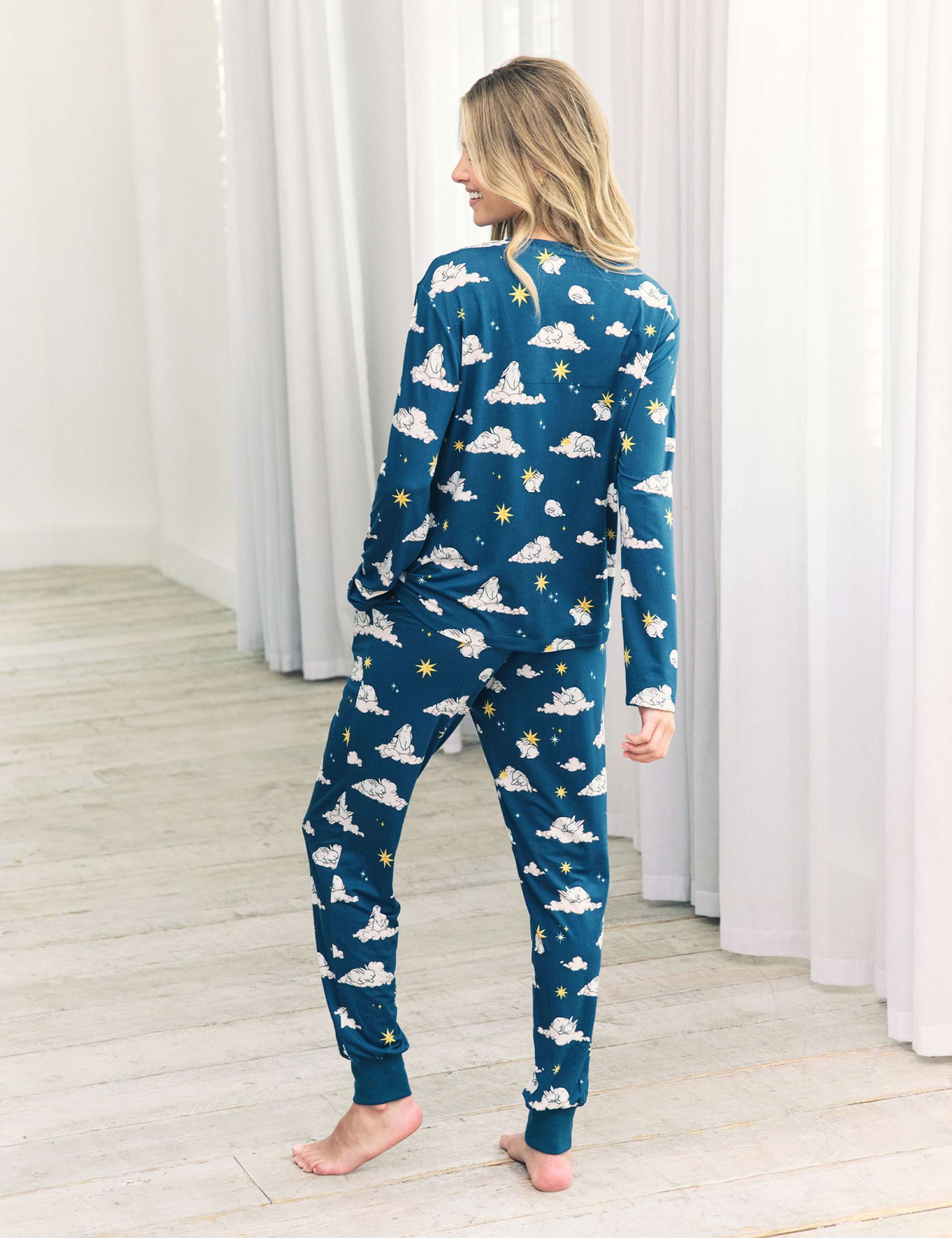 Bunny Print Crew Neck Cuffed Leg Pyjama Set 3 of 5