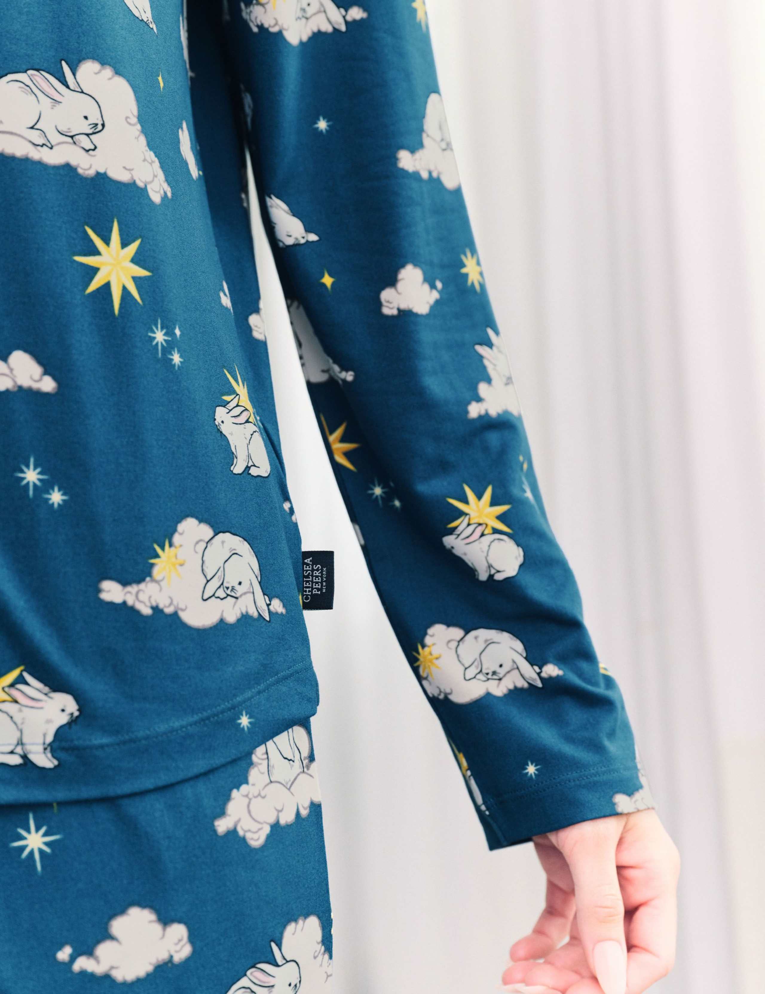 Bunny Print Crew Neck Cuffed Leg Pyjama Set 5 of 5