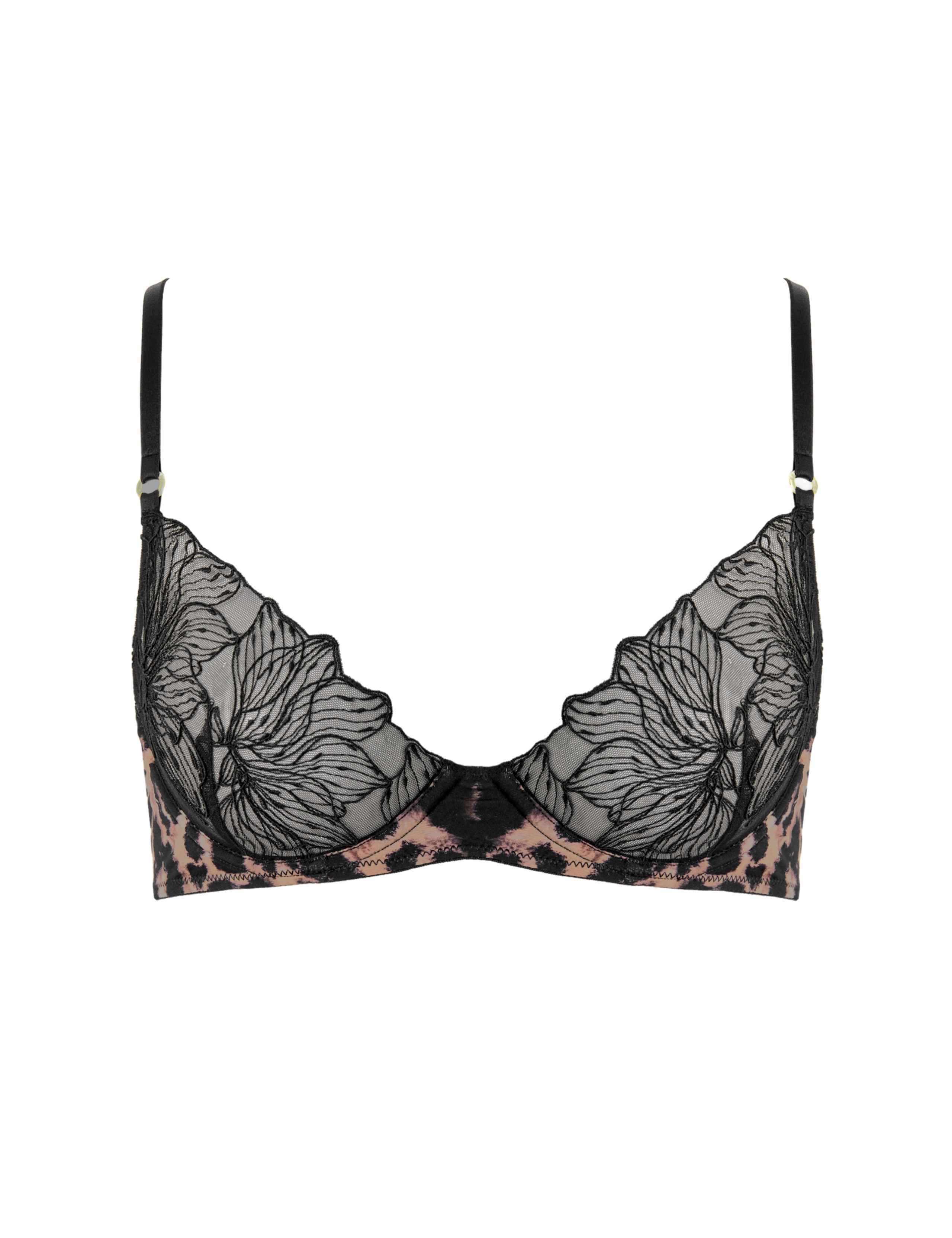 Nina Mesh & Embroidery Wired Balcony Bra (B-DD) 2 of 3