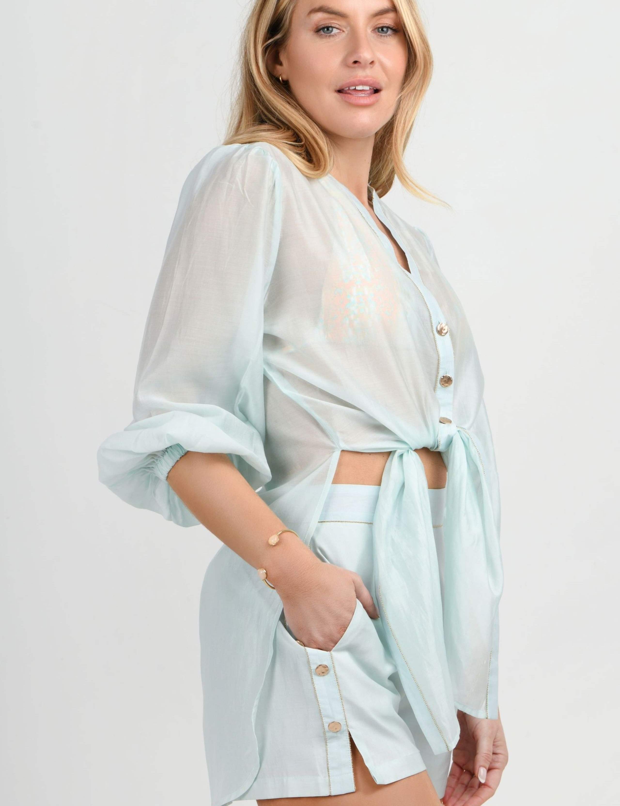 Martinique Cotton Rich Beach Cover Up Shirt 4 of 6