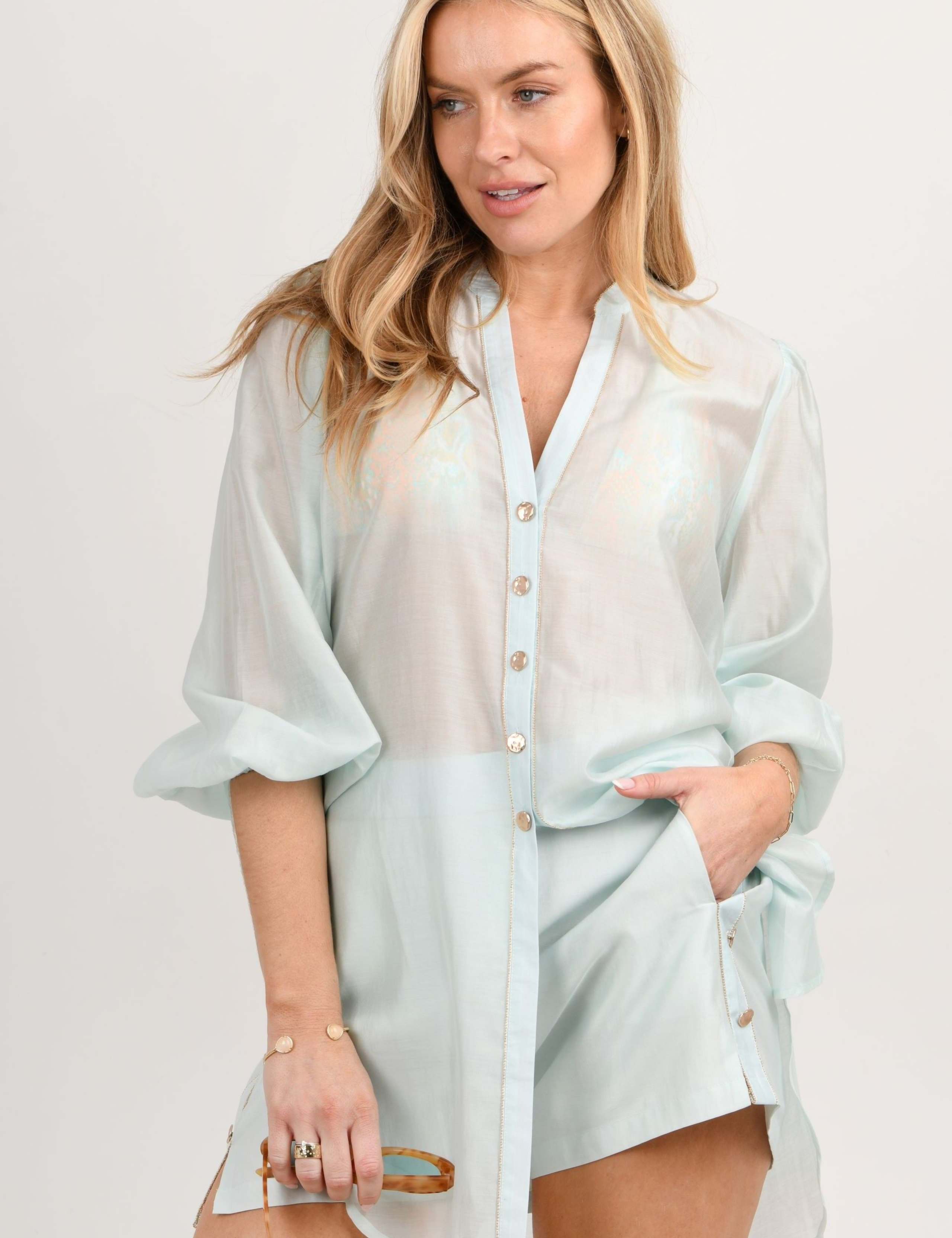 Martinique Cotton Rich Beach Cover Up Shirt 6 of 6
