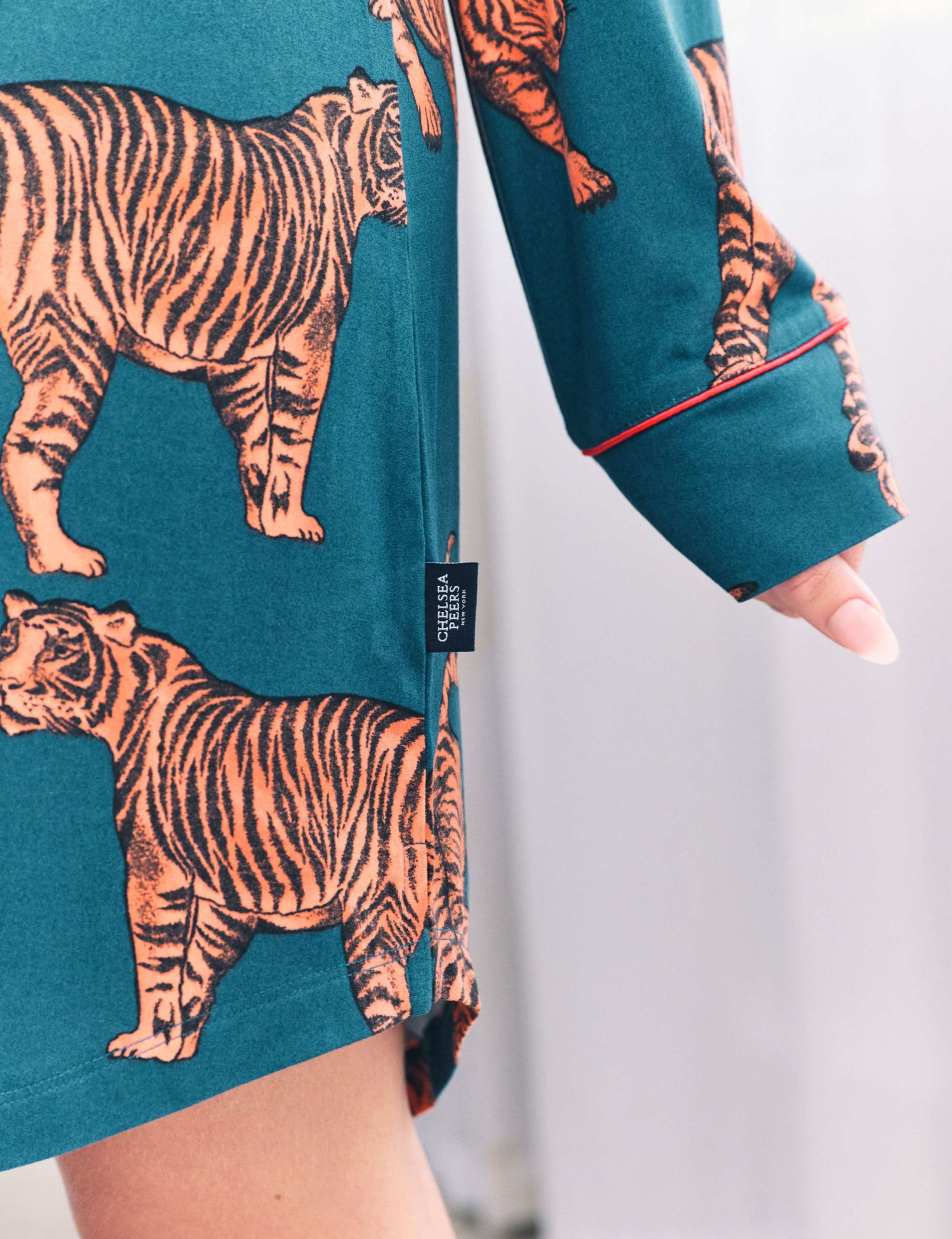 Piped Trim Tiger Print Nightshirt 6 of 6