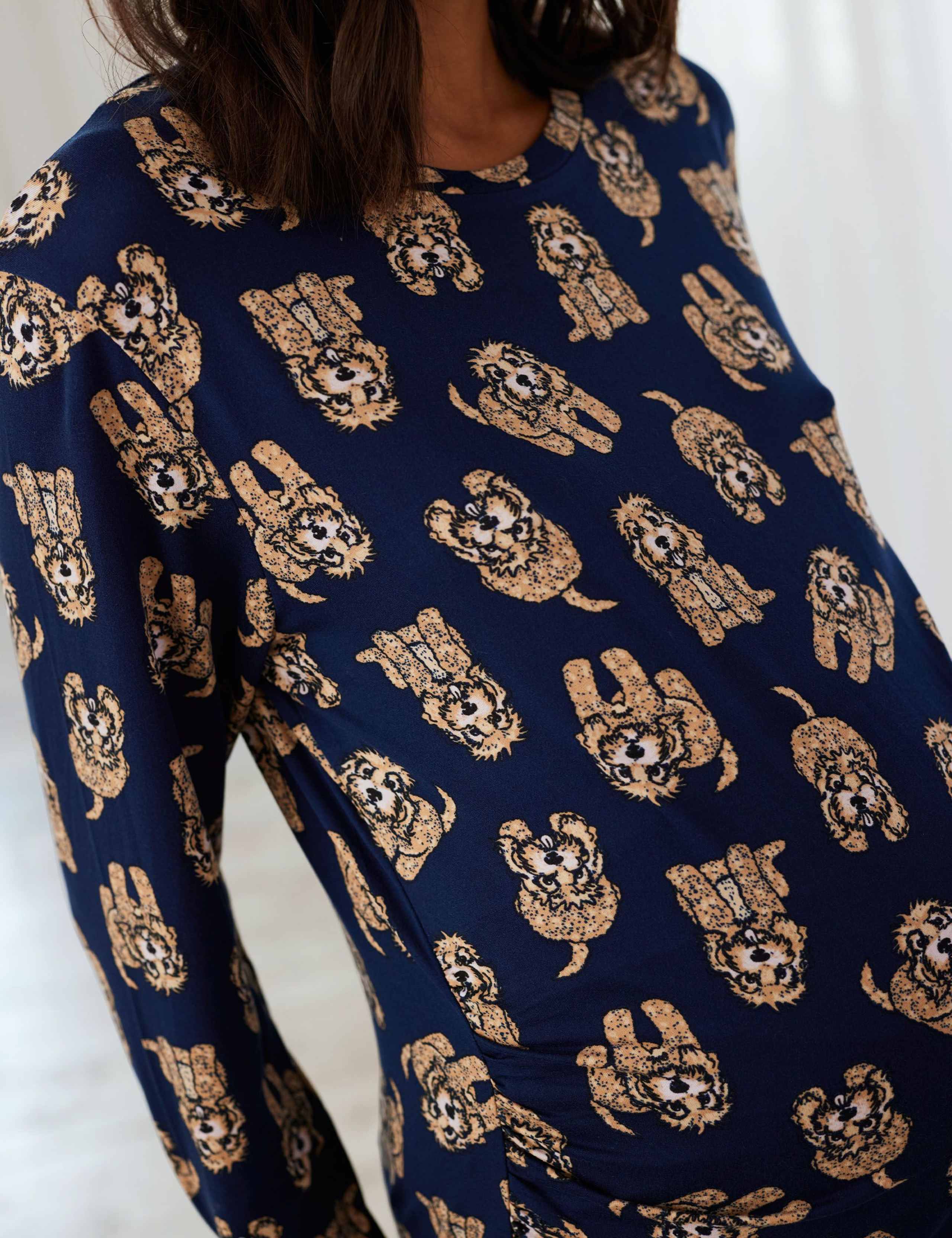 Maternity Dog Print Crew Neck Pyjamas 5 of 5