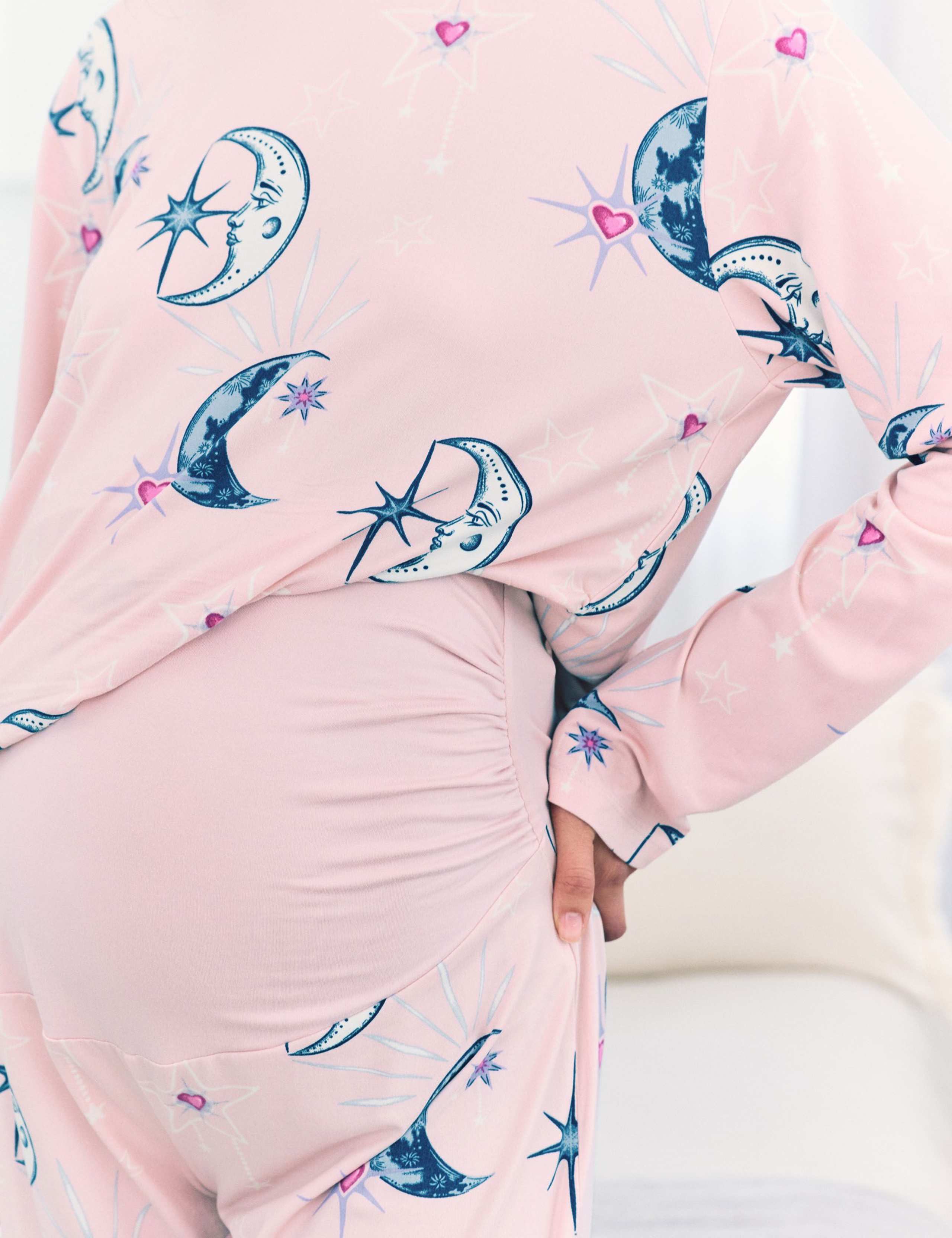 Maternity Jersey Moon Crew Neck Pyjama Set 5 of 6