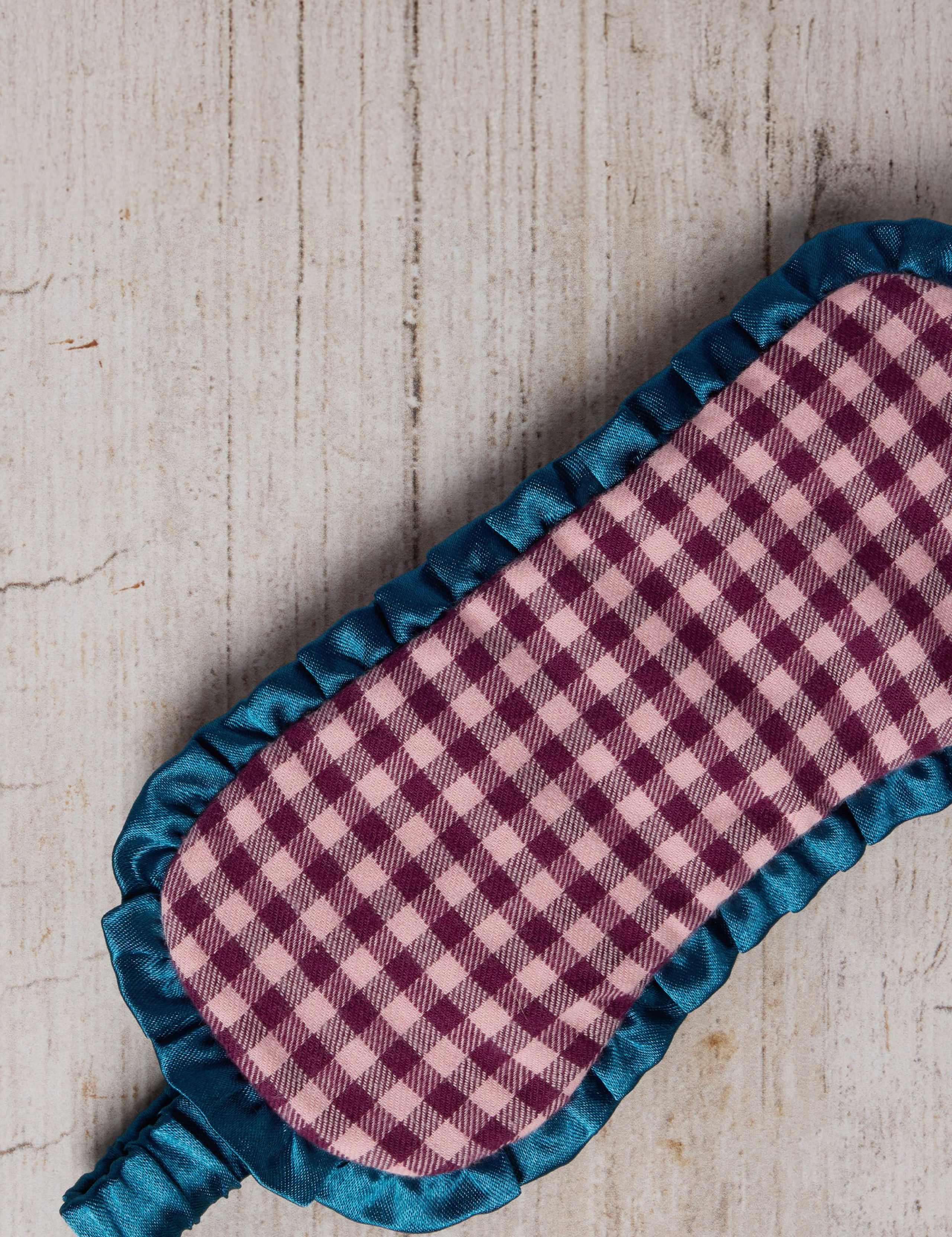 Pure Cotton Checked Pyjama Set with Eye Mask 7 of 7