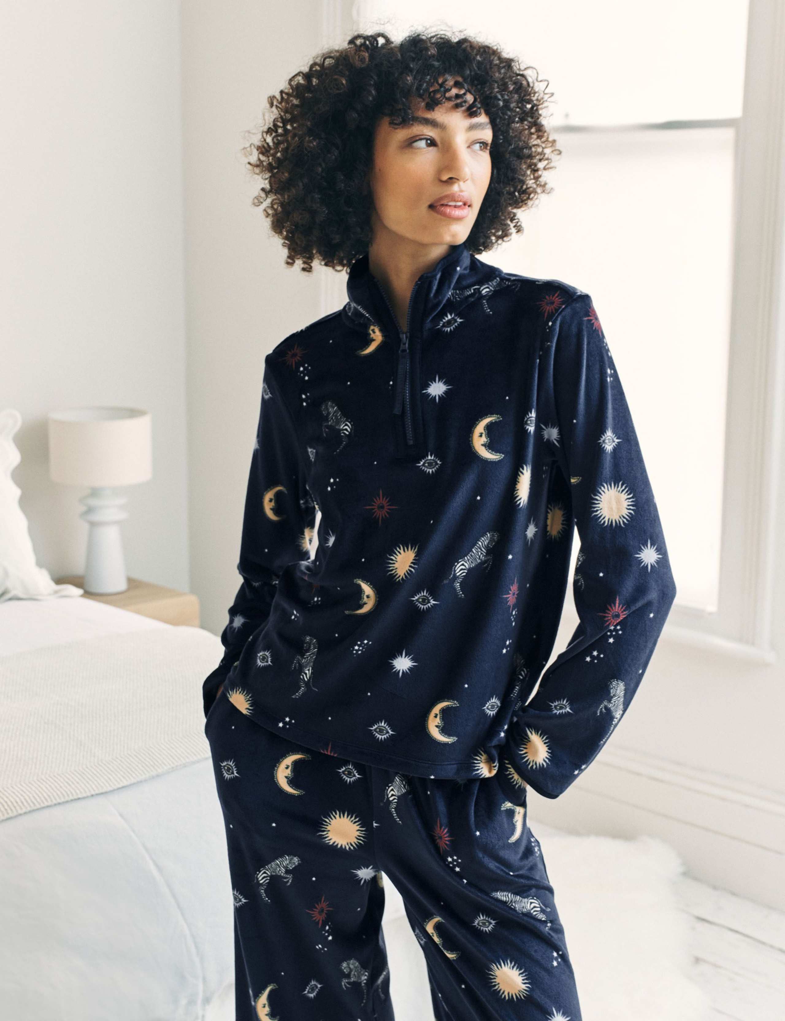 Fleece Celestial Zebra Print Pyjama Lounge Set 2 of 6