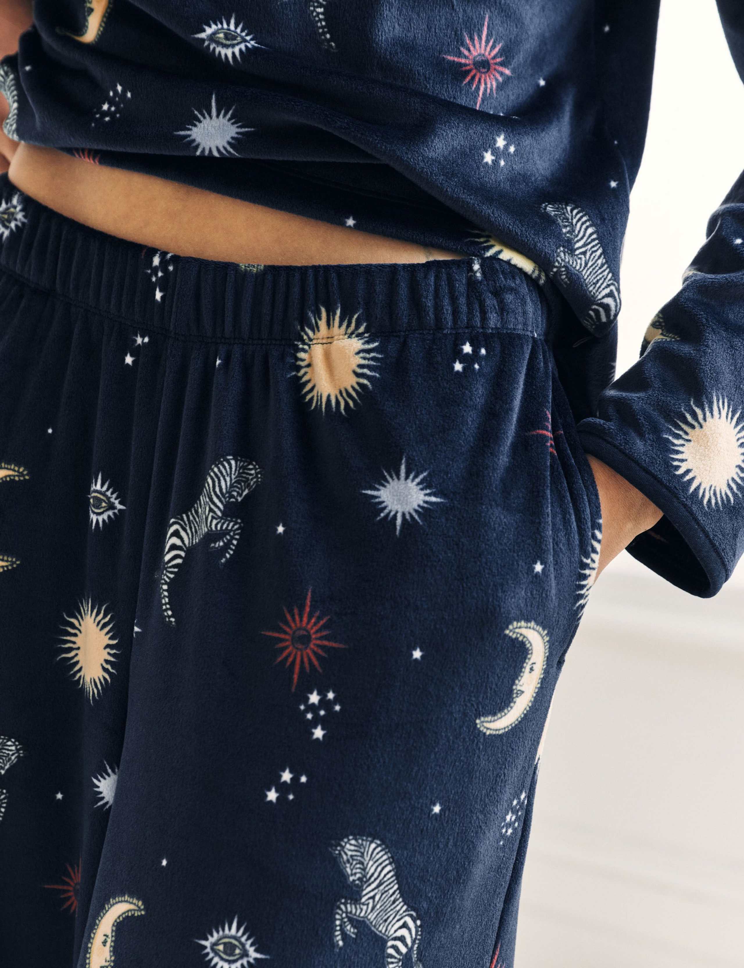 Fleece Celestial Zebra Print Pyjama Lounge Set 6 of 6