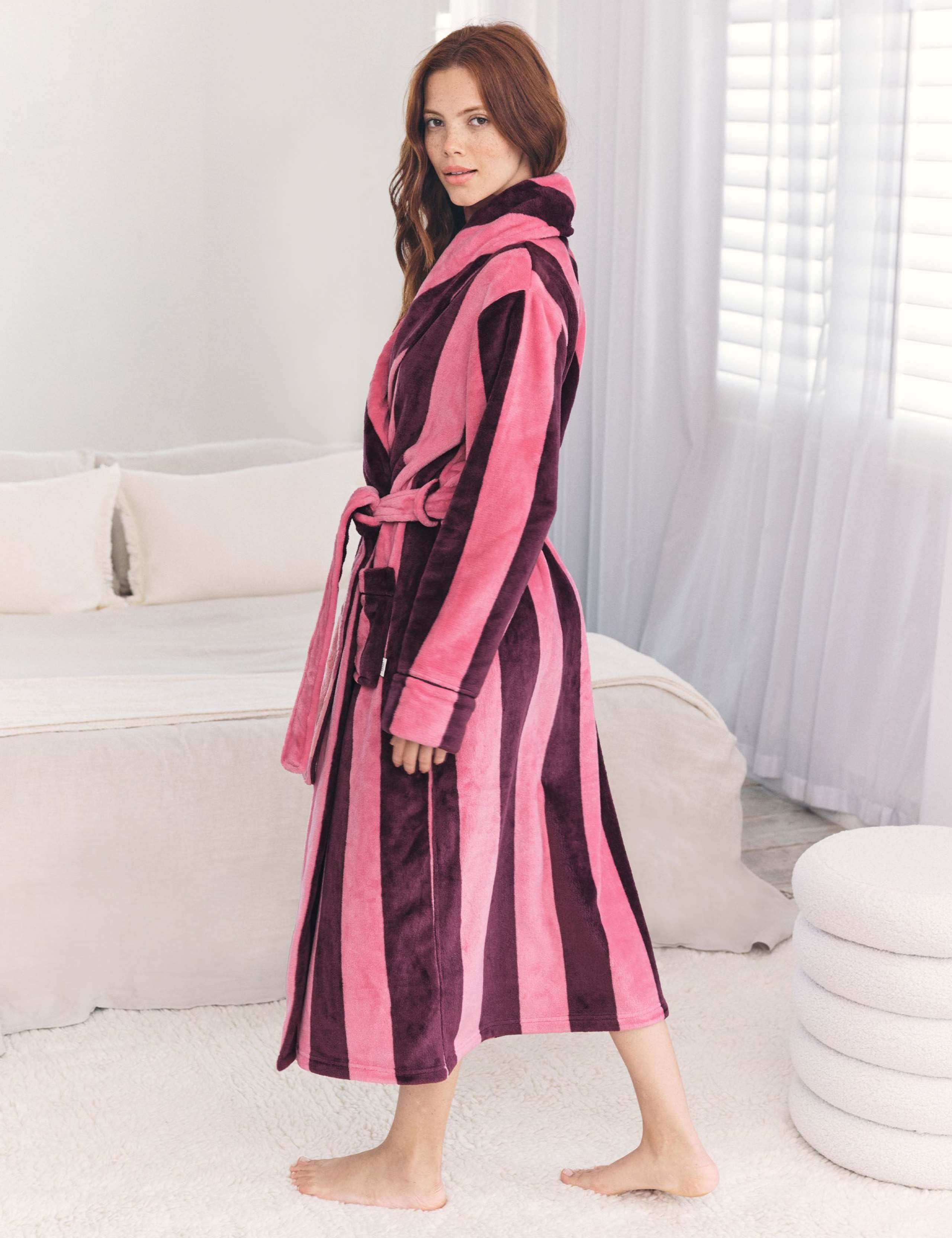 Pure Cotton Striped Maxi Dressing Gown 4 of 5