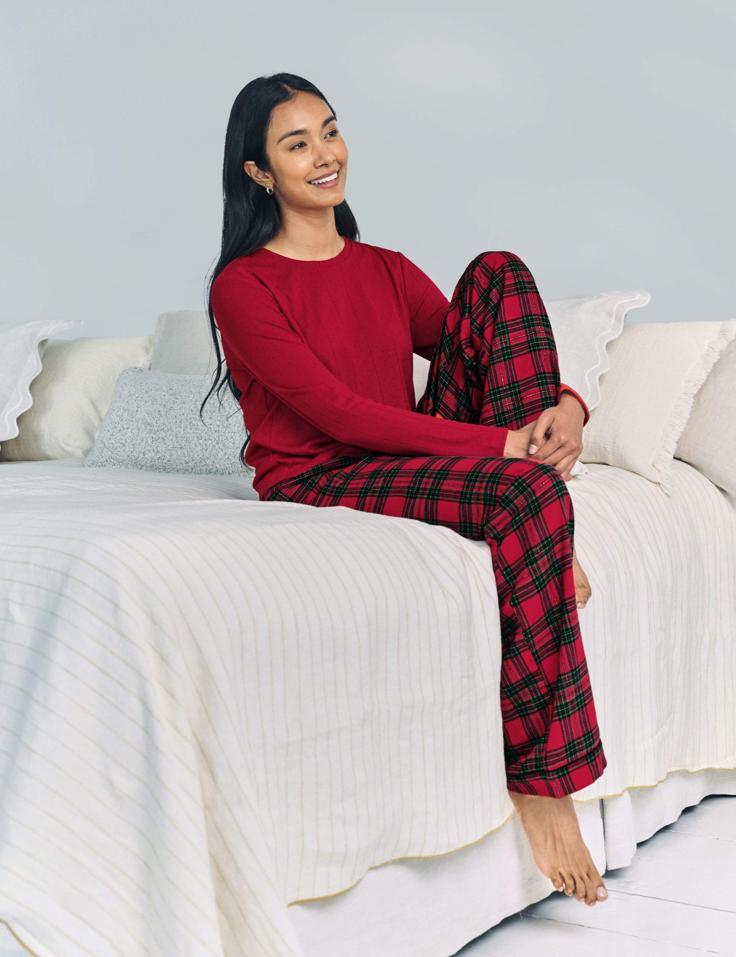 Pure Cotton Pointelle Checked Pyjama Set 4 of 5