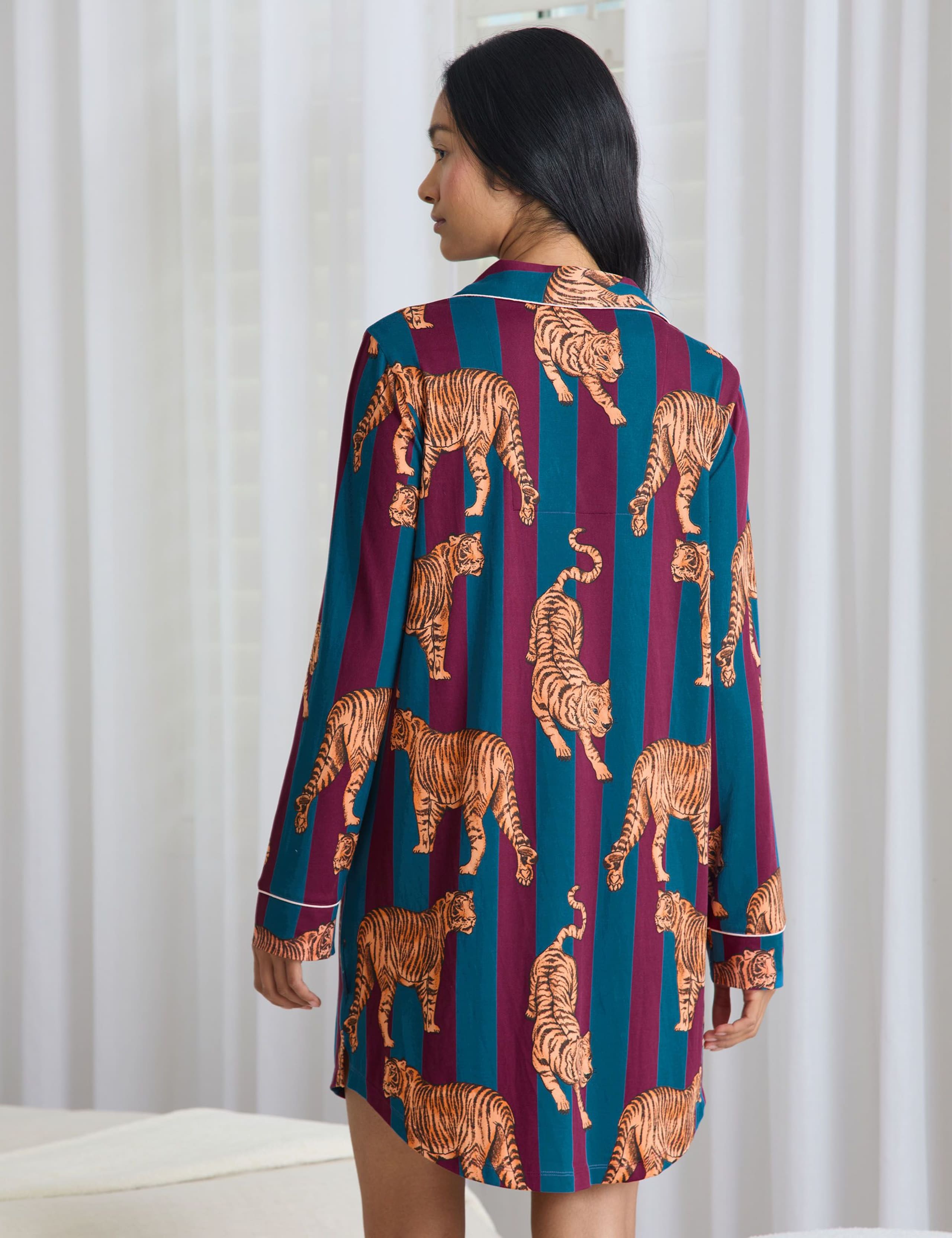 Jersey Tiger Striped Revere Nightshirt 2 of 5